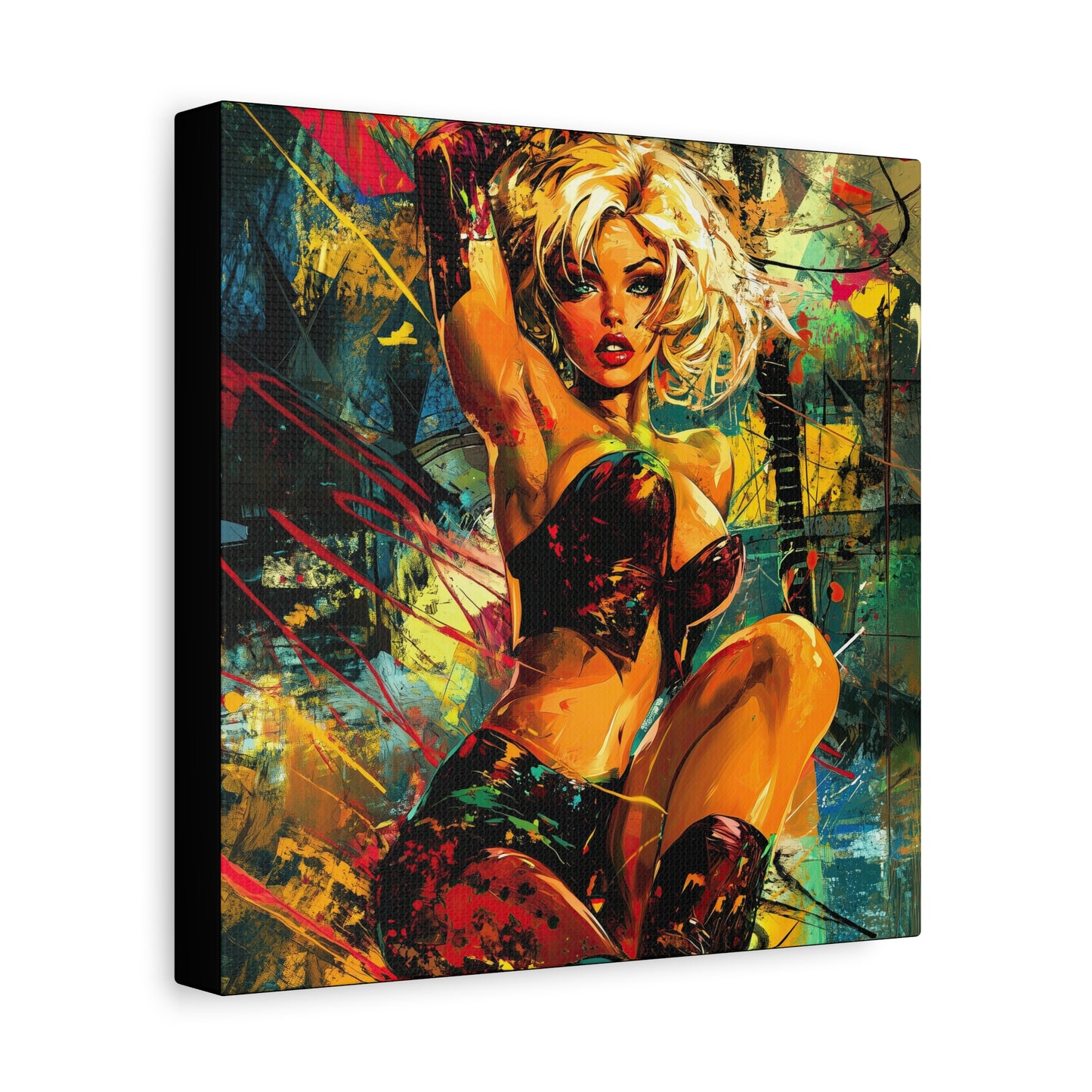 Gallery Wrapped Canvas, Guilt and Grit Adult Art Canvas, Erotic Pinup Art Canvas – Robin