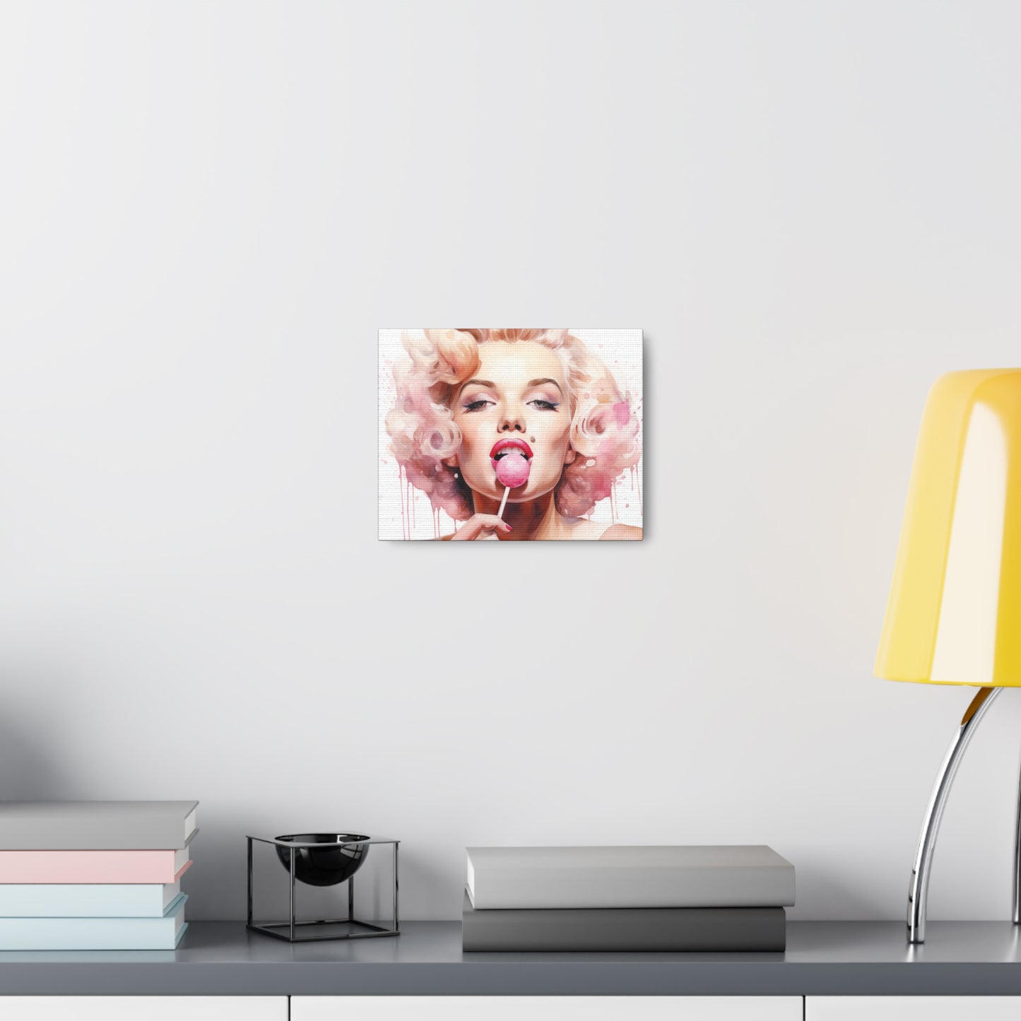 Canvas Wall Art, Gallery Wrapped Pop Art, Celebrity Wall Art – Marilyn Monroe - Lollipop