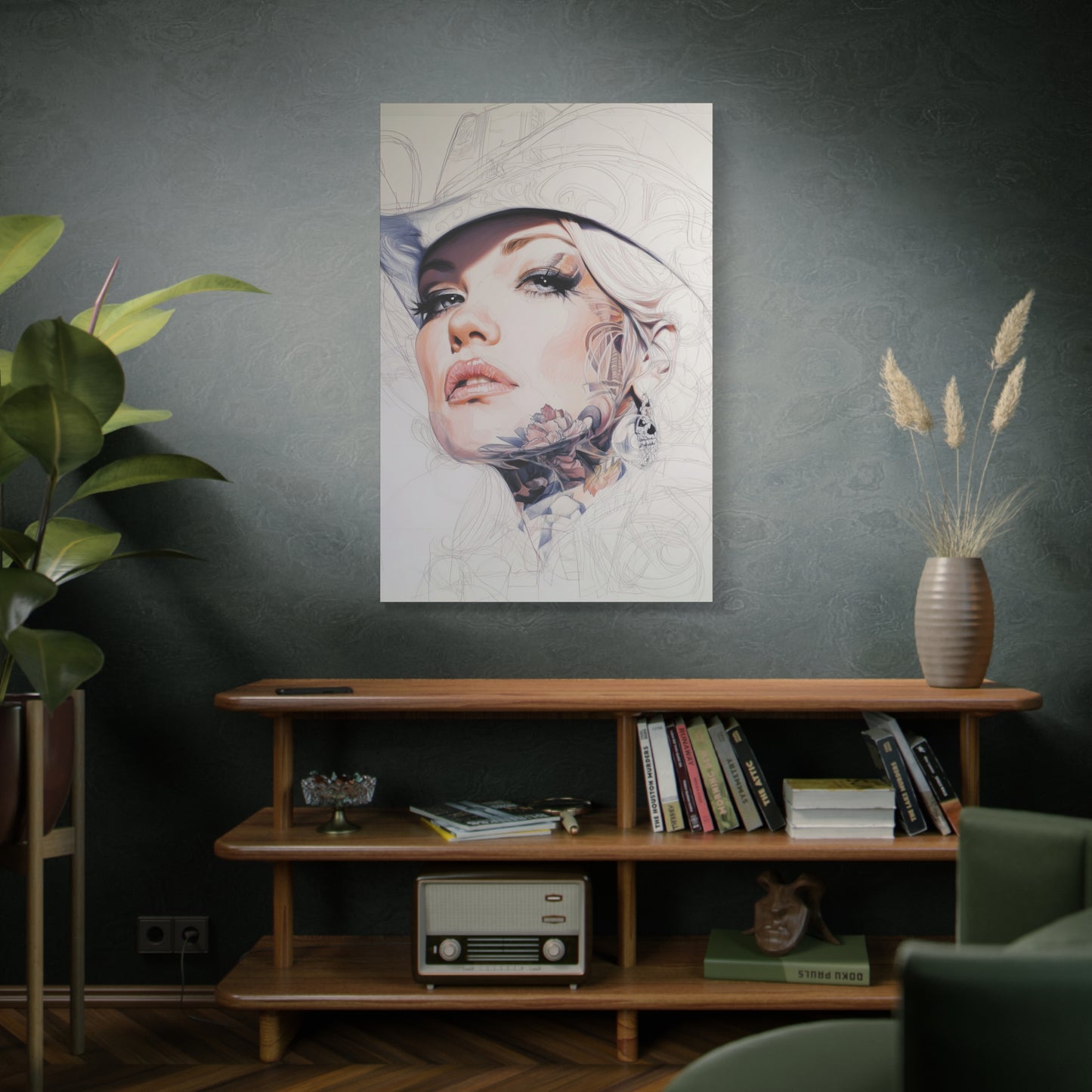 Gallery Wrapped Canvas, Wranglers and Wreckage Art Canvas, Erotic Pinup Art Canvas – Roxy