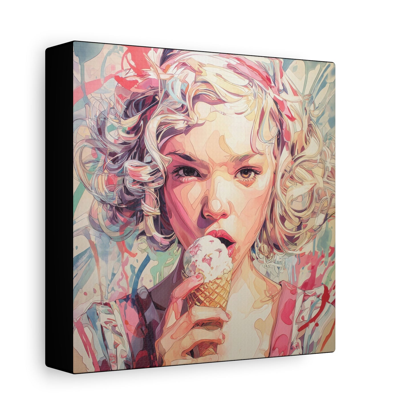 Gallery Wrapped Canvas, Sweet Summer Nostalgia, Sugar and Spice Art Canvas, Ice Cream Dreams Art – Rosie