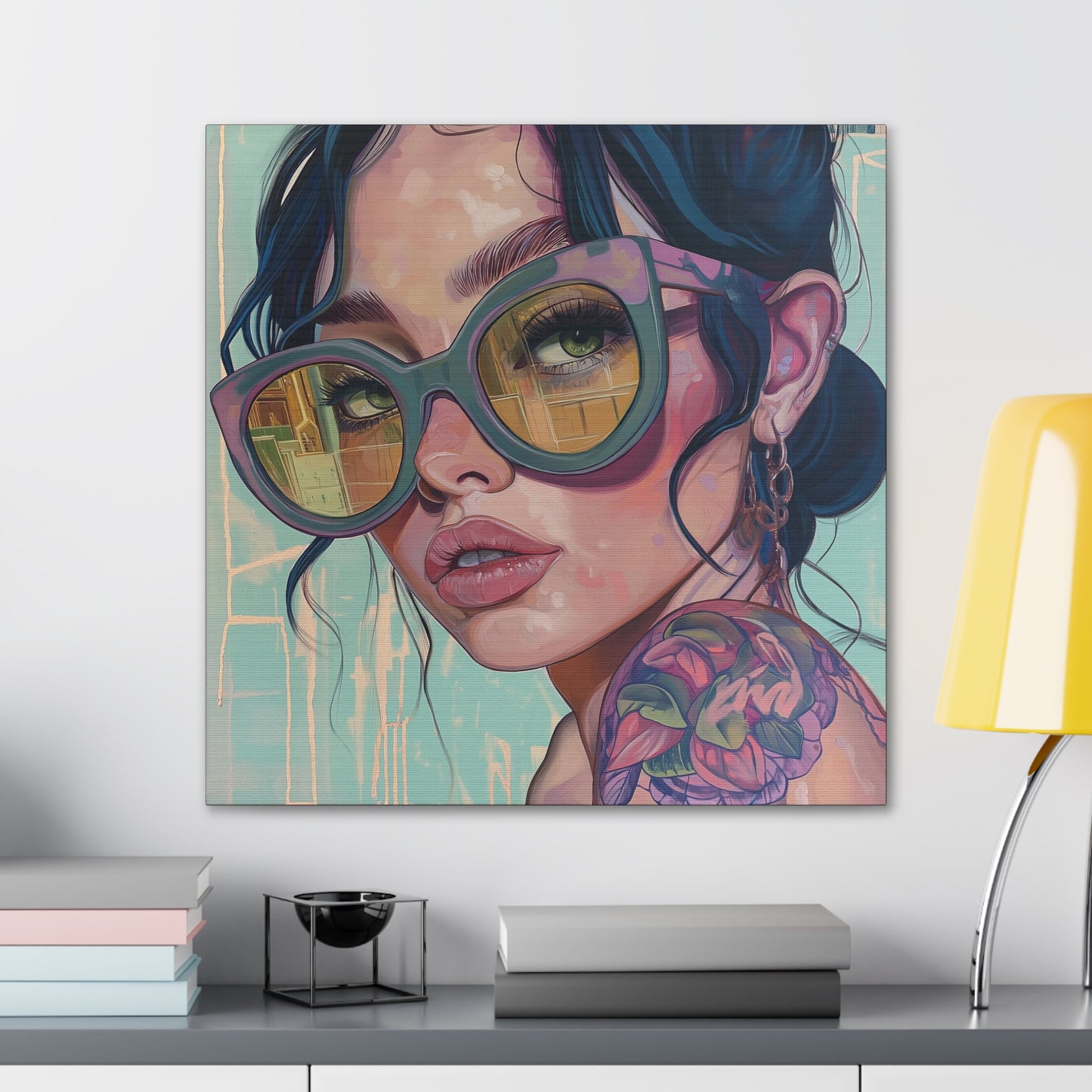 Canvas Gallery Wrap, Ladies in Lenses Wall Art, Abstract Femme Girl Art - Meg