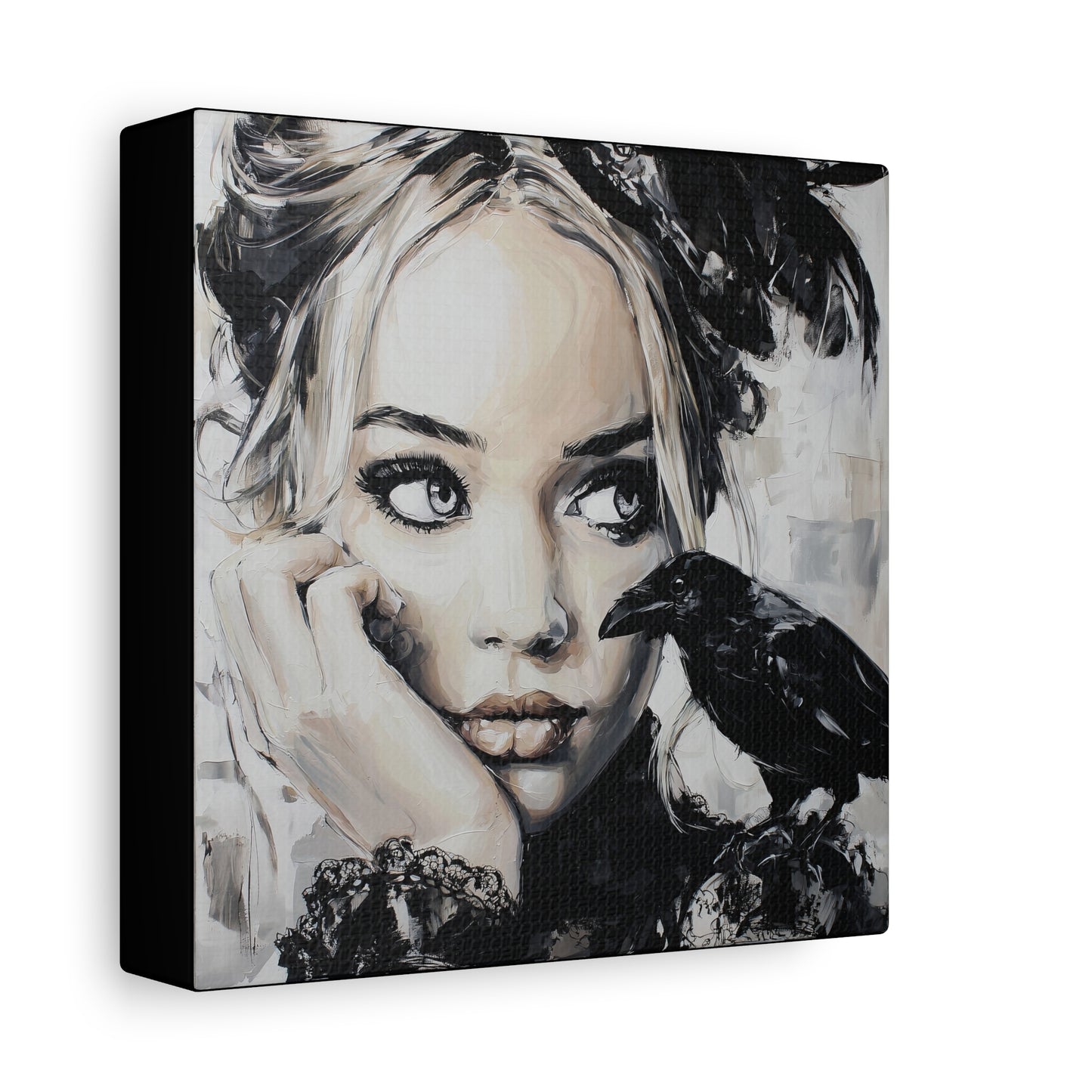 Gallery Wrapped Canvas, Myth and Bones Gothic Art Canvas, Dark Muse Canvas - Nicolette