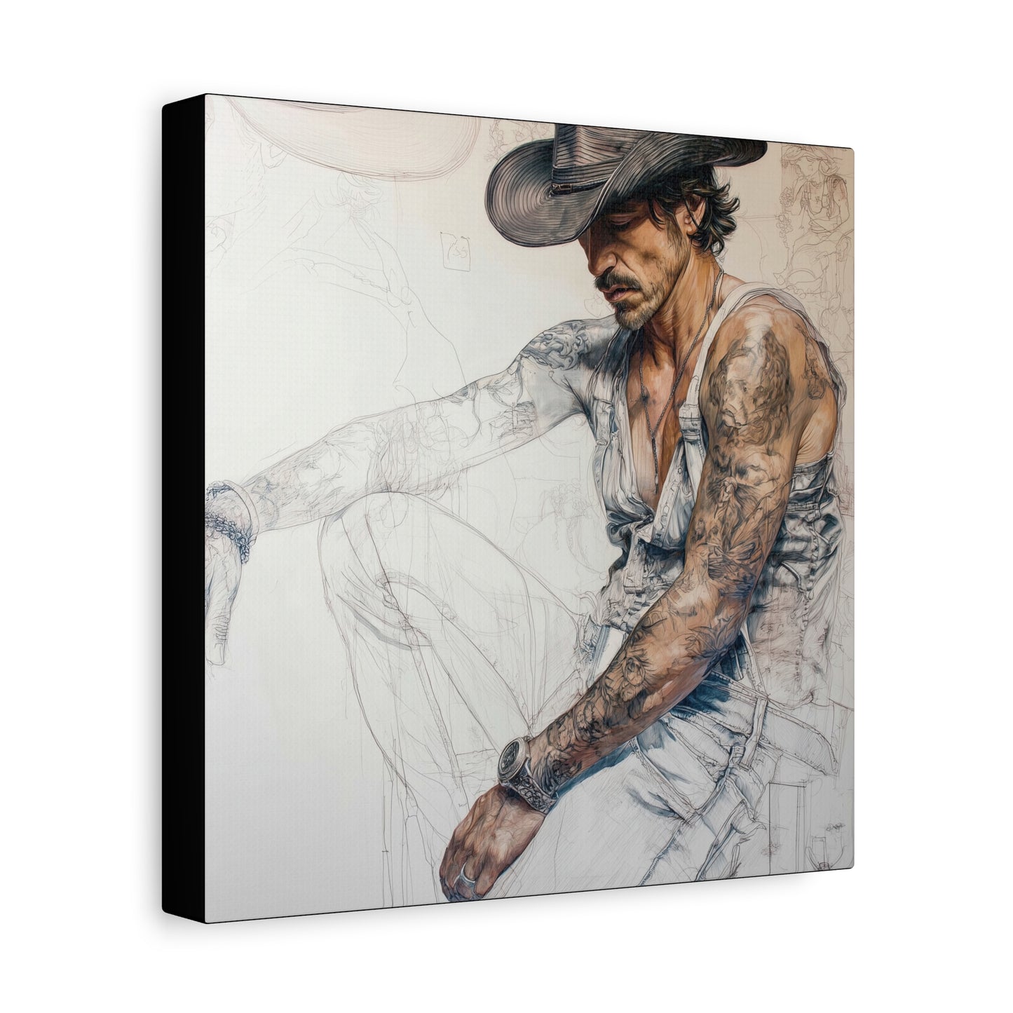 Gallery Wrapped Canvas, Wranglers and Wreckage Art Canvas, Erotic Pinup Art Canvas – Maverick