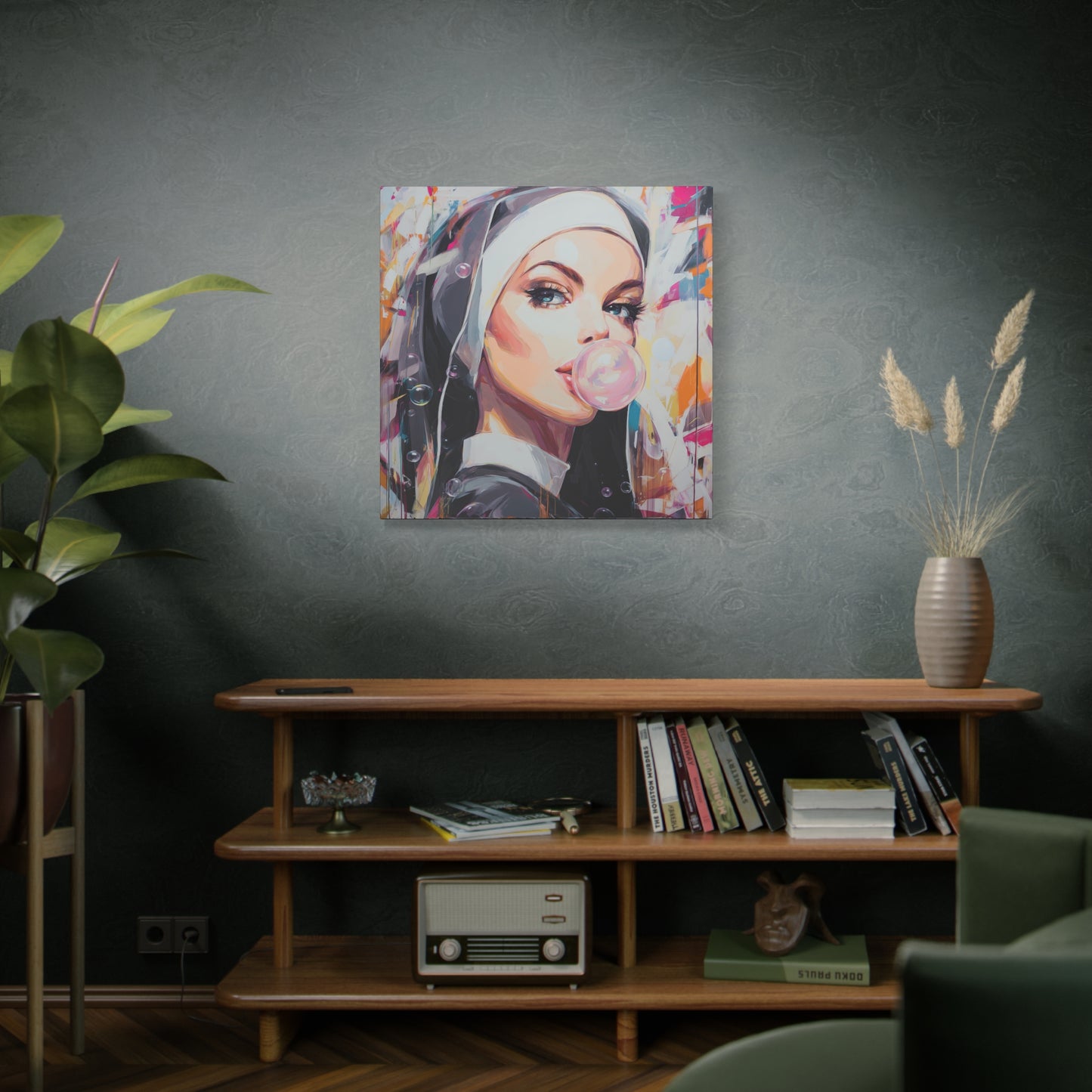 Gallery Wrapped Canvas, Habits and Heresy Art Canvas, Naughty Nuns Art Canvas – Sister Justina
