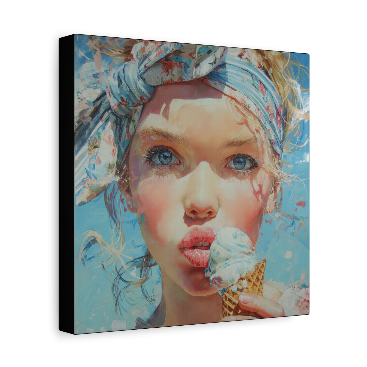 Gallery Wrapped Canvas, Sweet Summer Nostalgia, Sugar and Spice Art Canvas, Ice Cream Dreams Art – Honey