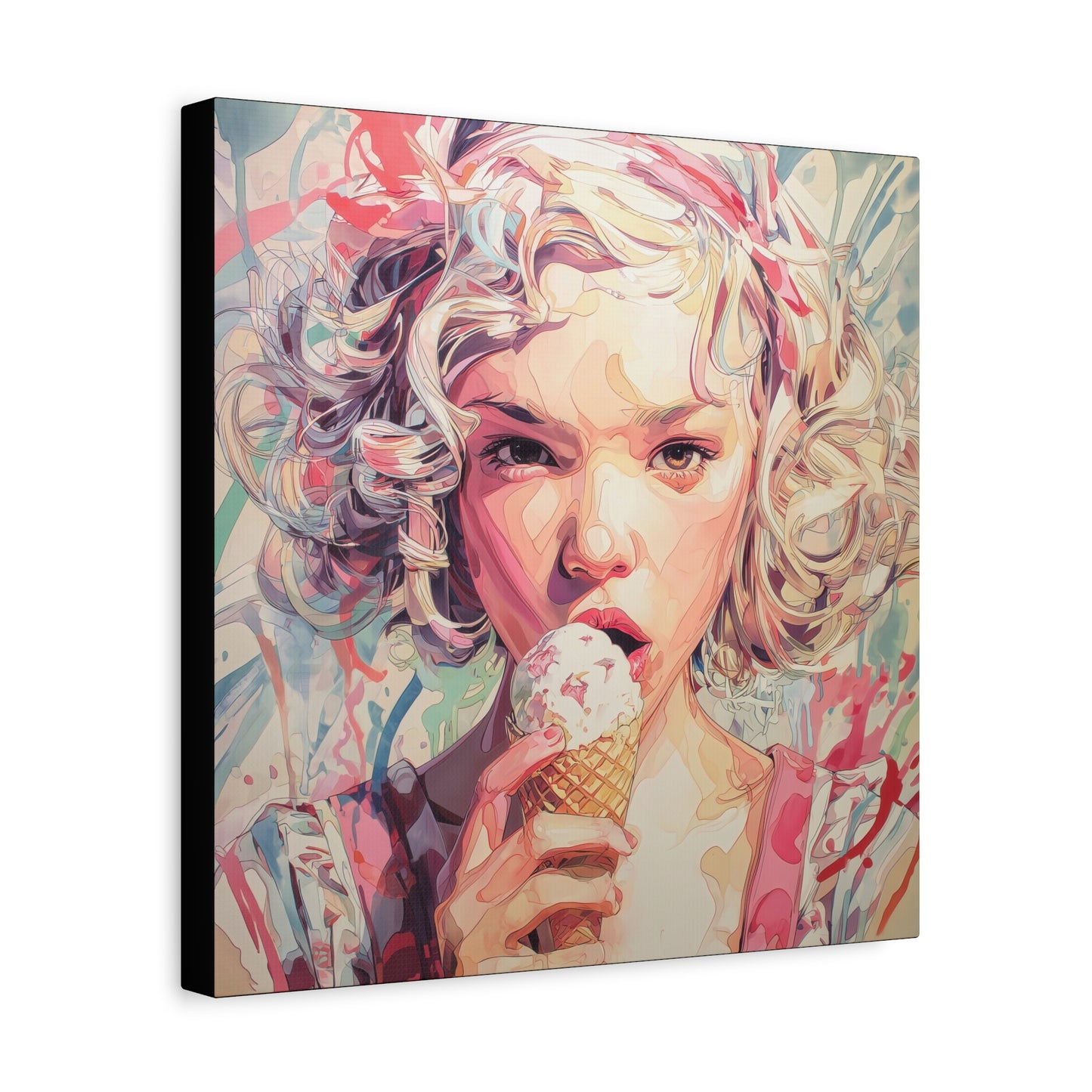 Gallery Wrapped Canvas, Sweet Summer Nostalgia, Sugar and Spice Art Canvas, Ice Cream Dreams Art – Rosie