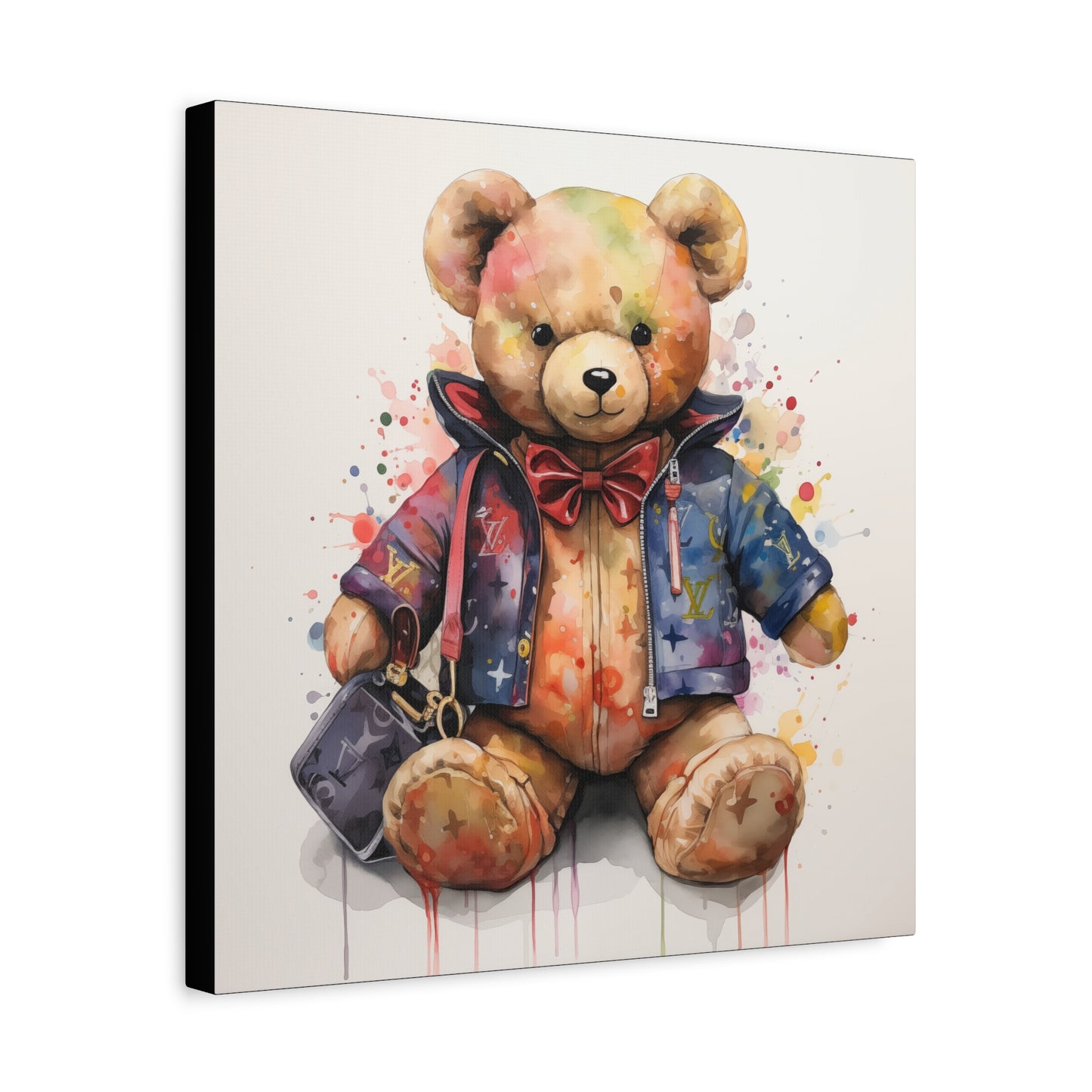 Canvas Gallery Wrap - Designer Bear Wall Art - Drip