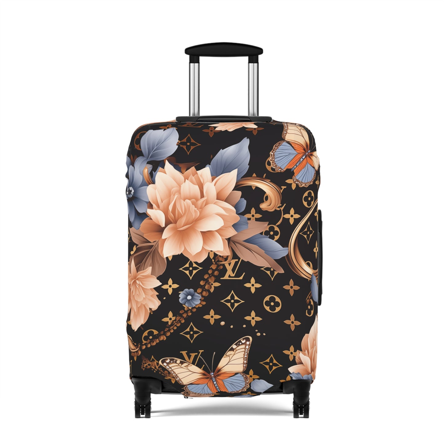 Designer Inspired Luggage Cover - LV Pink Blooms