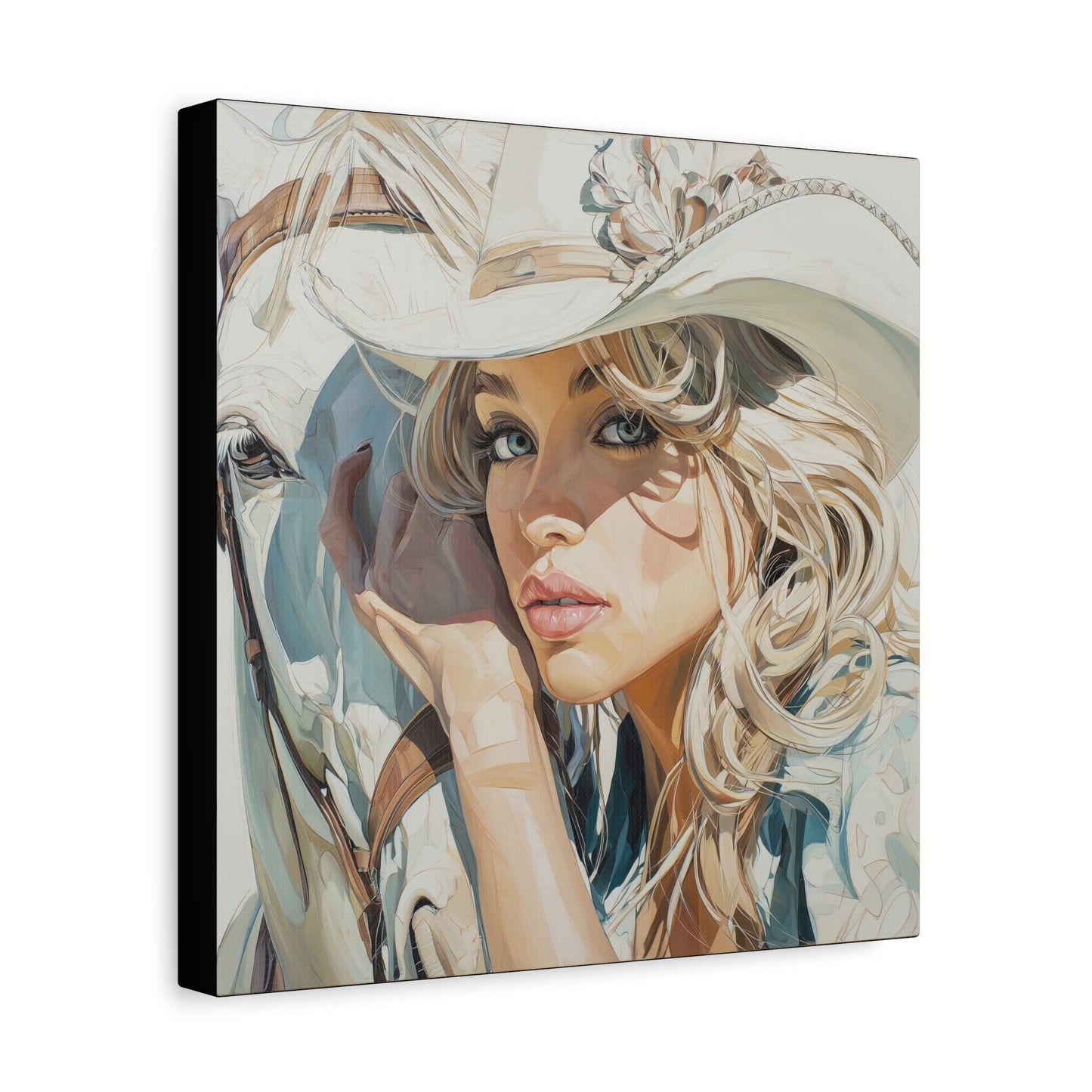 Gallery Wrapped Canvas, Wranglers and Wreckage Art Canvas, Erotic Pinup Art Canvas – Josie