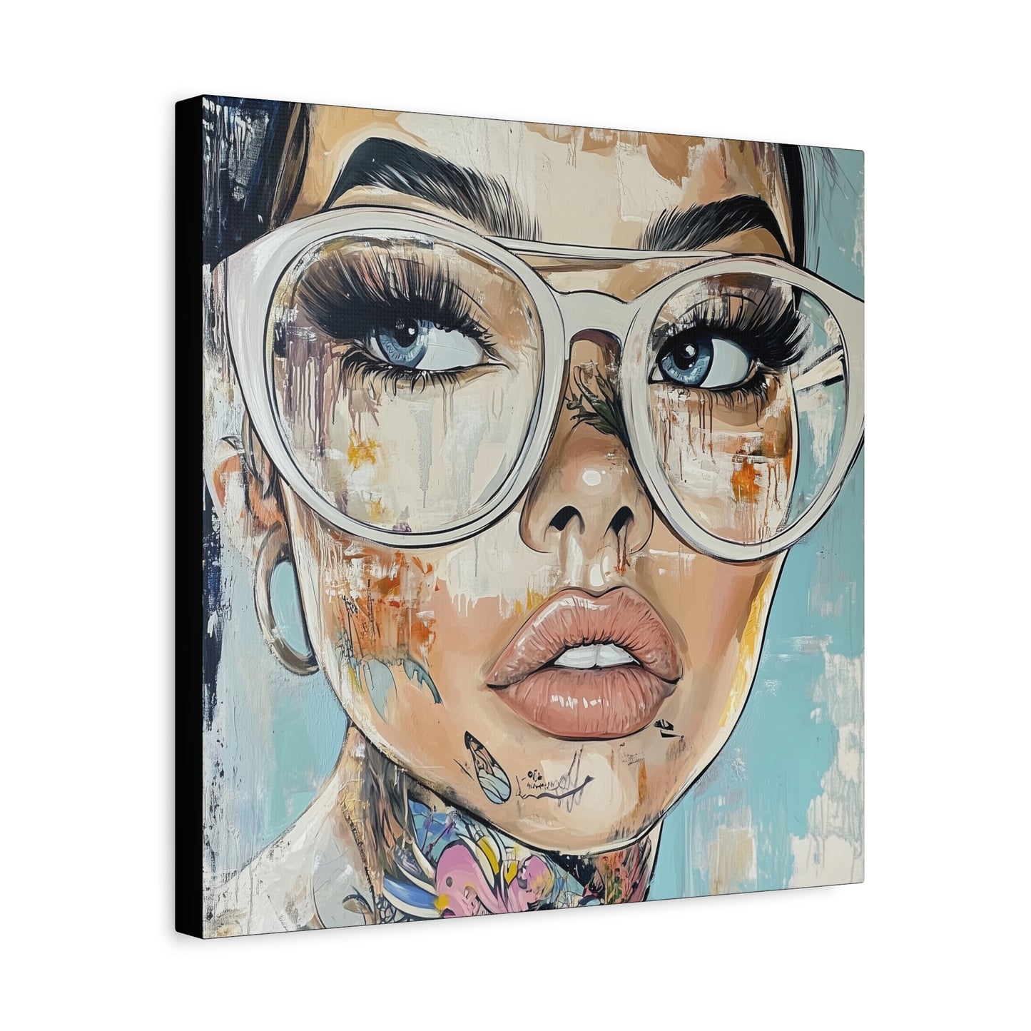 Canvas Gallery Wrap, Ladies in Lenses Wall Art, Abstract Femme Girl Art - Sabine