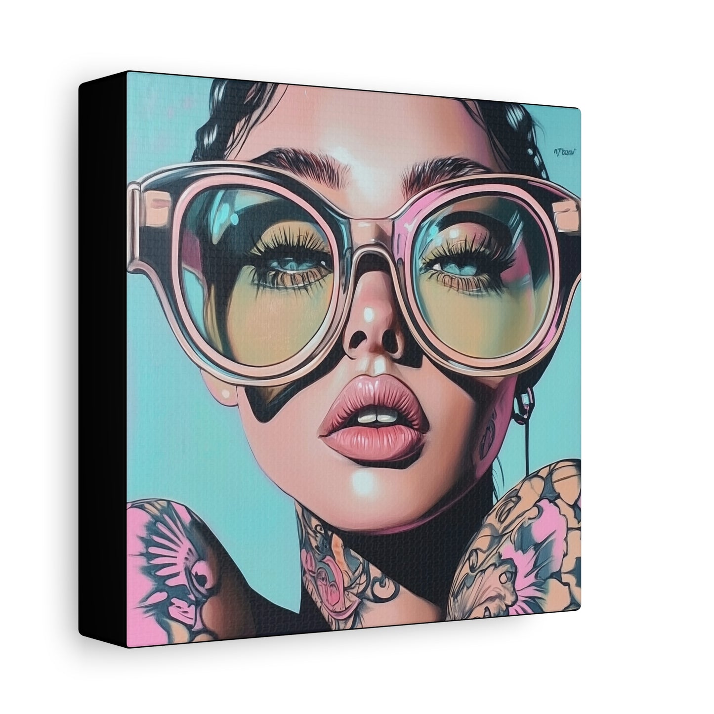 Canvas Gallery Wrap, Ladies in Lenses Wall Art, Abstract Femme Girl Art - Kiki