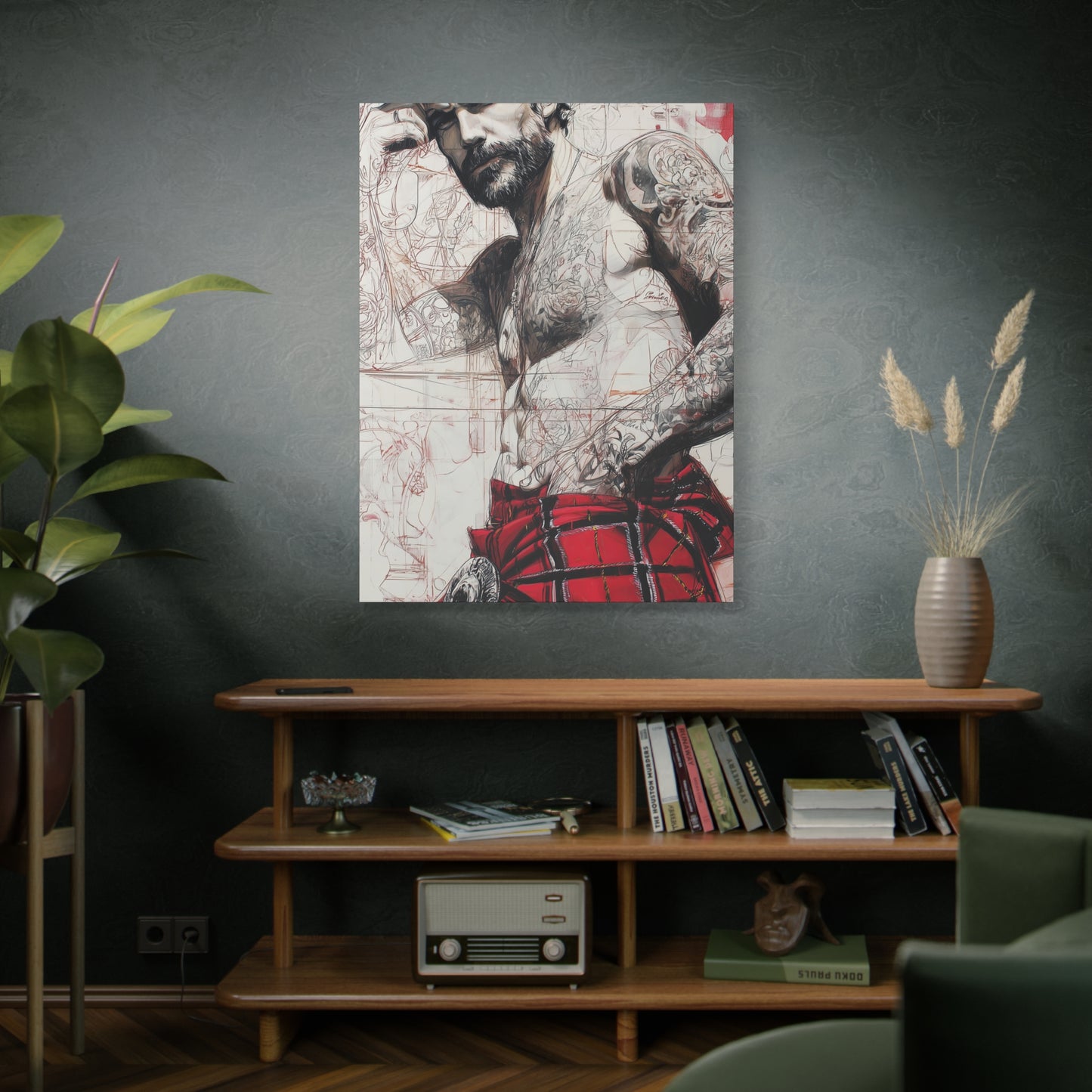 Gallery Wrapped Canvas, Kilts and Carnage Art Canvas, Erotic Pinup Art Canvas – Cormac