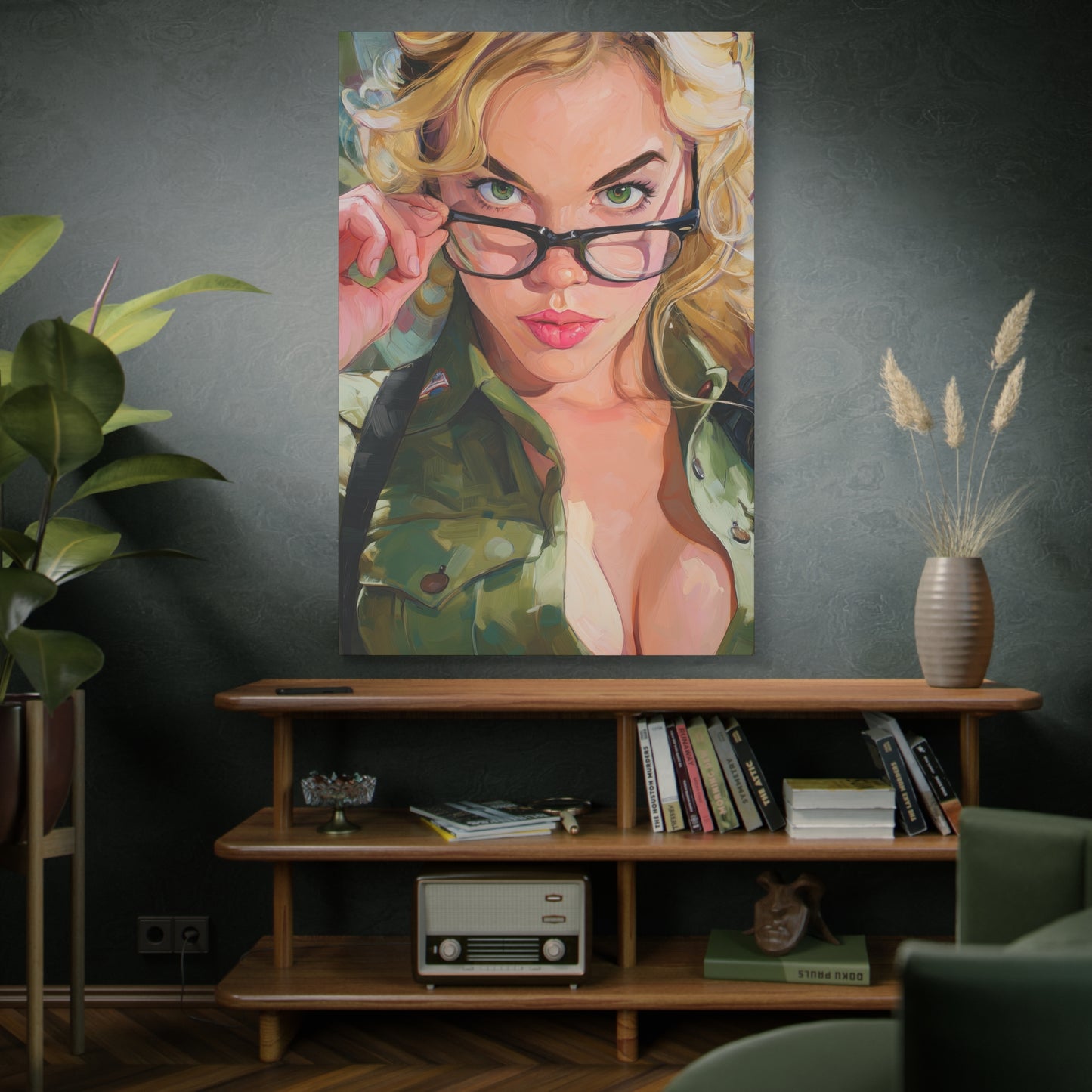 Gallery Wrapped Canvas, Liberty and Lace Art Canvas, Erotic Pinup Art Canvas – Barb