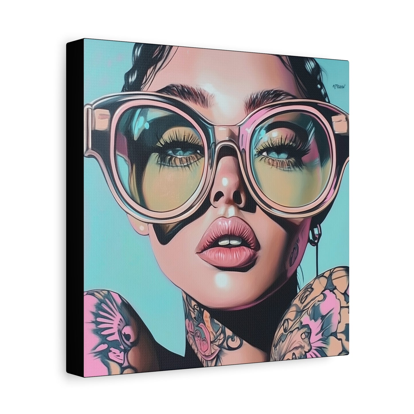 Canvas Gallery Wrap, Ladies in Lenses Wall Art, Abstract Femme Girl Art - Kiki
