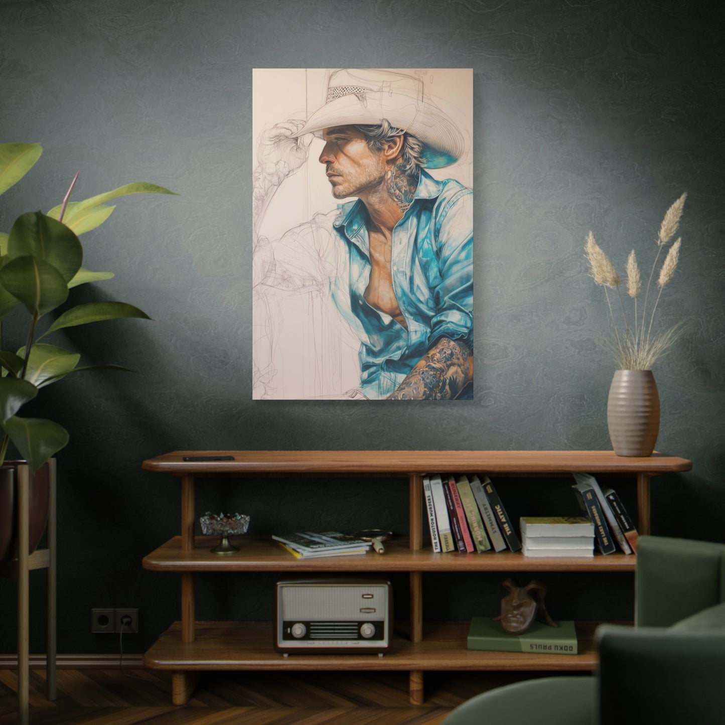 Gallery Wrapped Canvas, Wranglers and Wreckage Art Canvas, Erotic Pinup Art Canvas – Wade