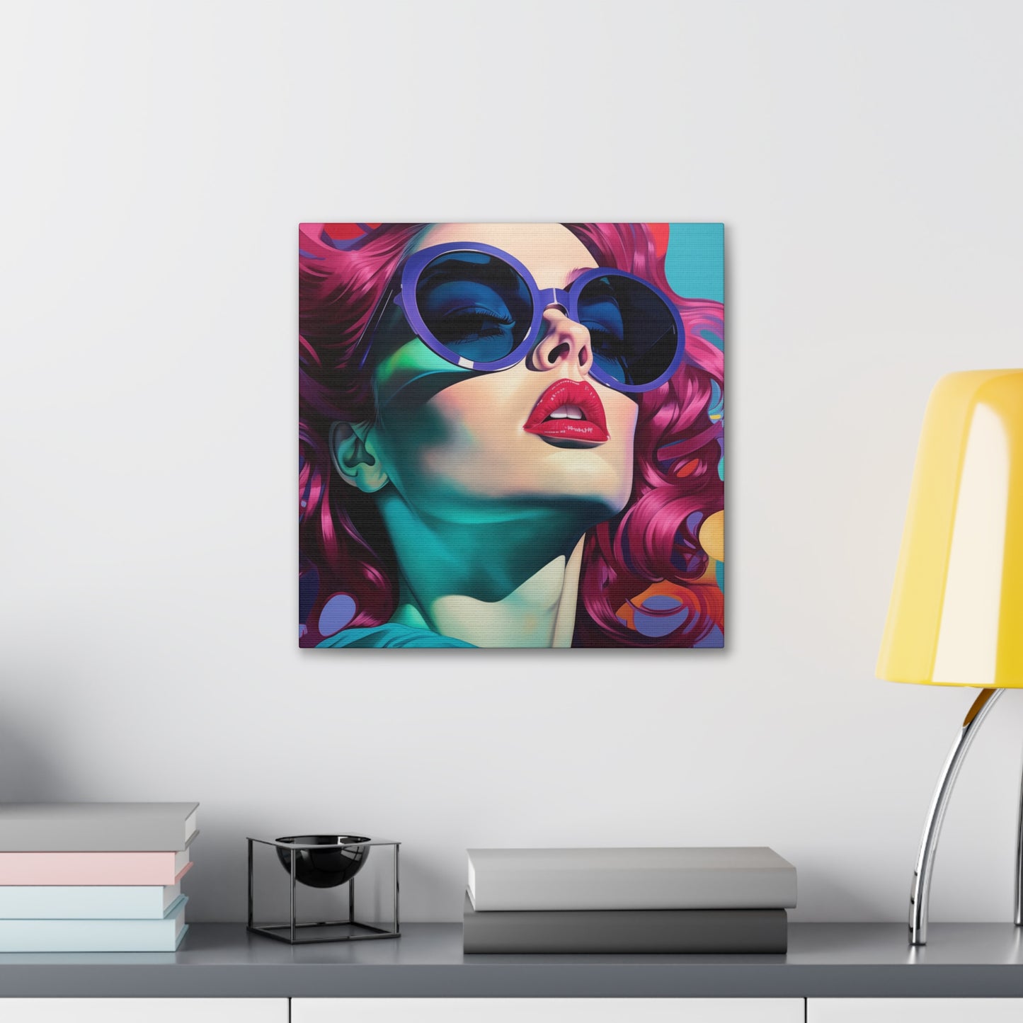 Canvas Gallery Wrapped High-Fashion Wall Art, Stylish Decor, Retro Femme Doll Pop Art – Electra