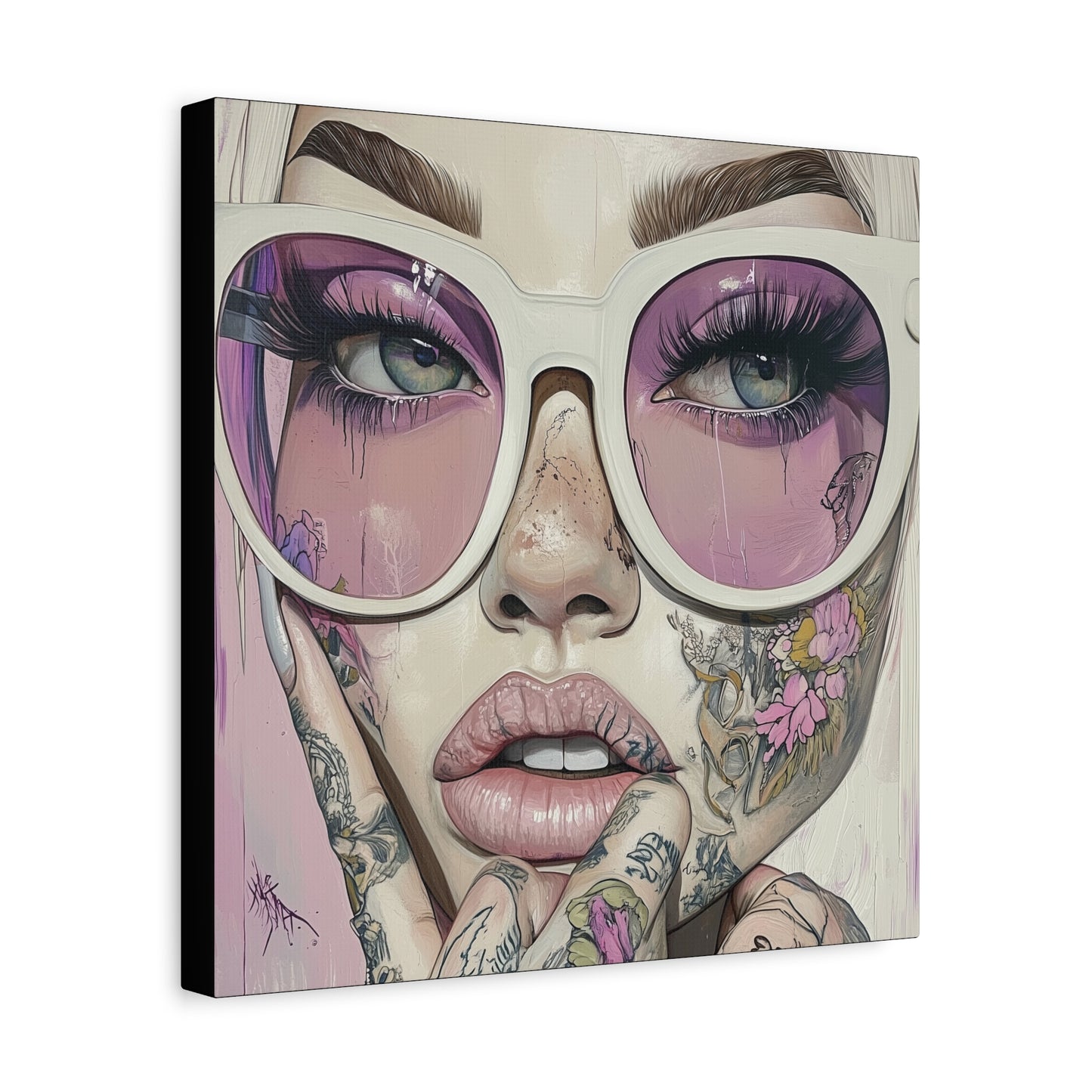Canvas Gallery Wrap, Ladies in Lenses Wall Art, Abstract Femme Girl Art - Heather