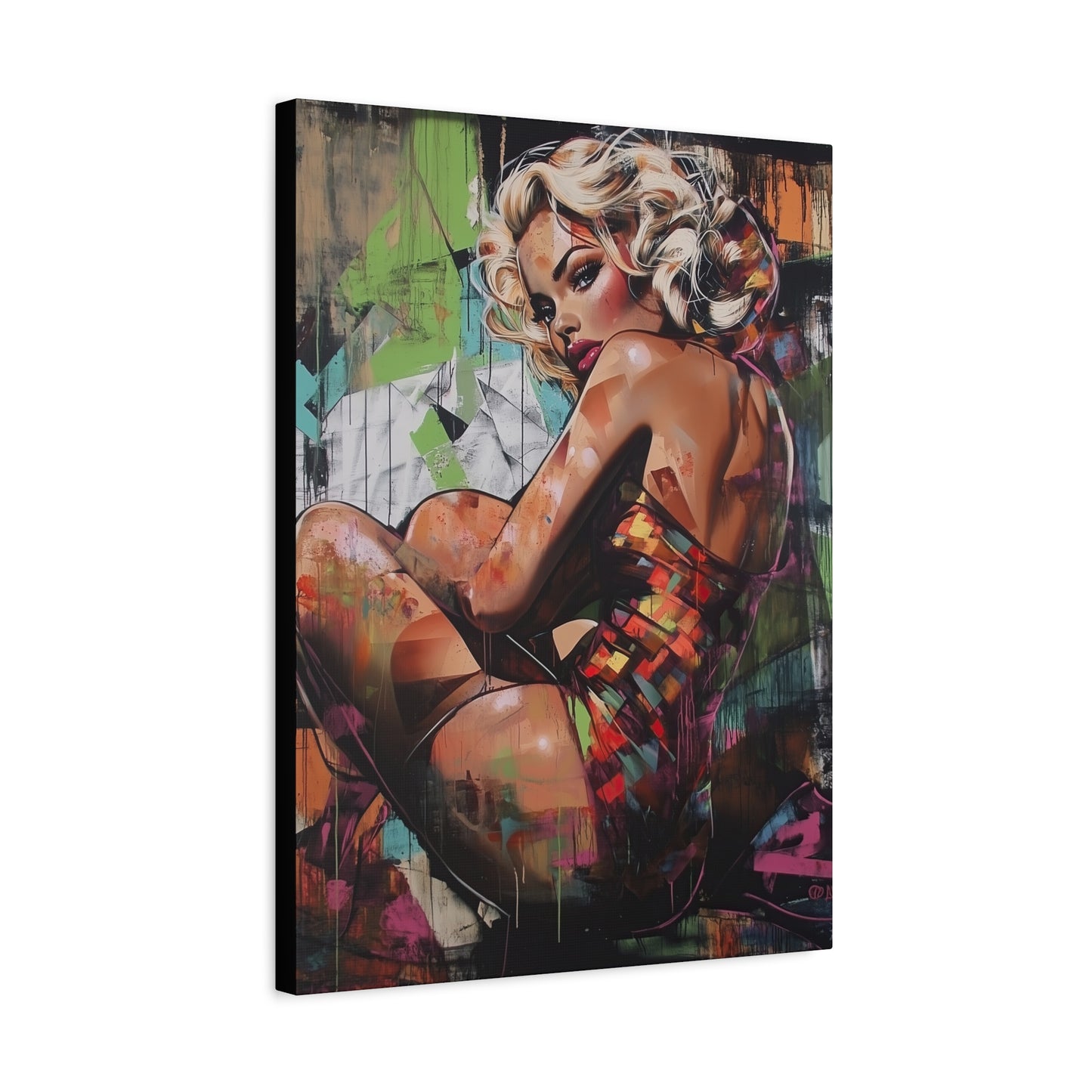 Gallery Wrapped Canvas, Guilt and Grit Adult Art Canvas, Erotic Pinup Art Canvas – Selene