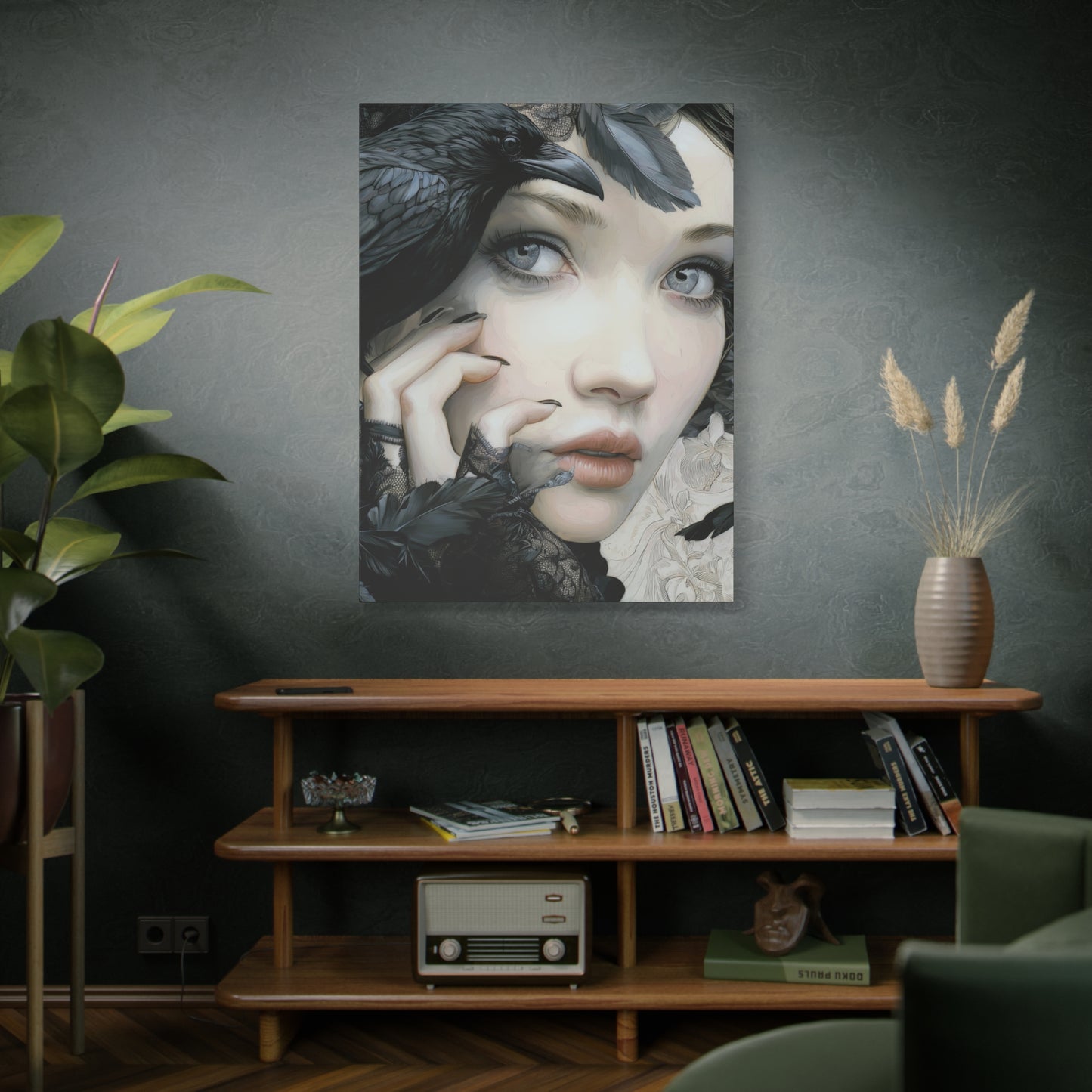 Gallery Wrapped Canvas, Myth and Bones Gothic Art Canvas, Dark Muse Canvas - Odessa