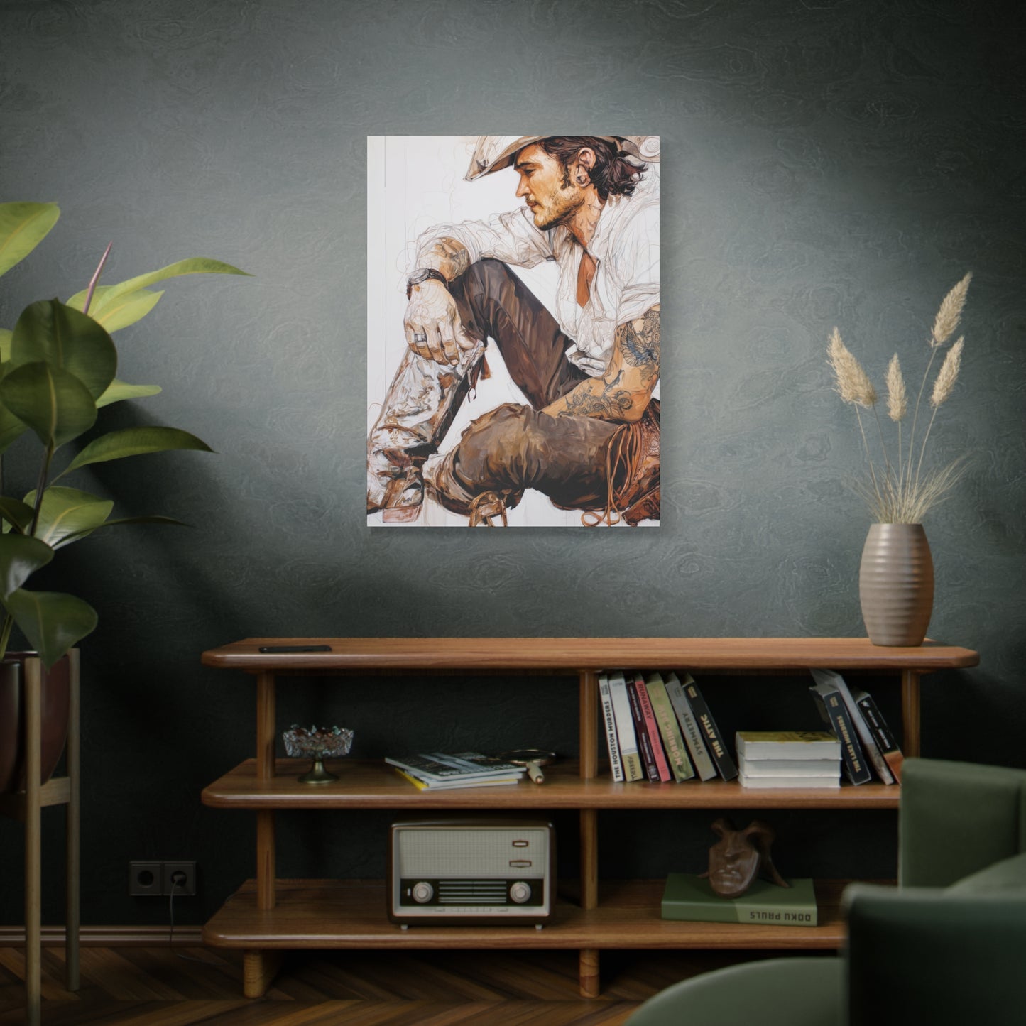Gallery Wrapped Canvas, Wranglers and Wreckage Art Canvas, Erotic Pinup Art Canvas – Boone