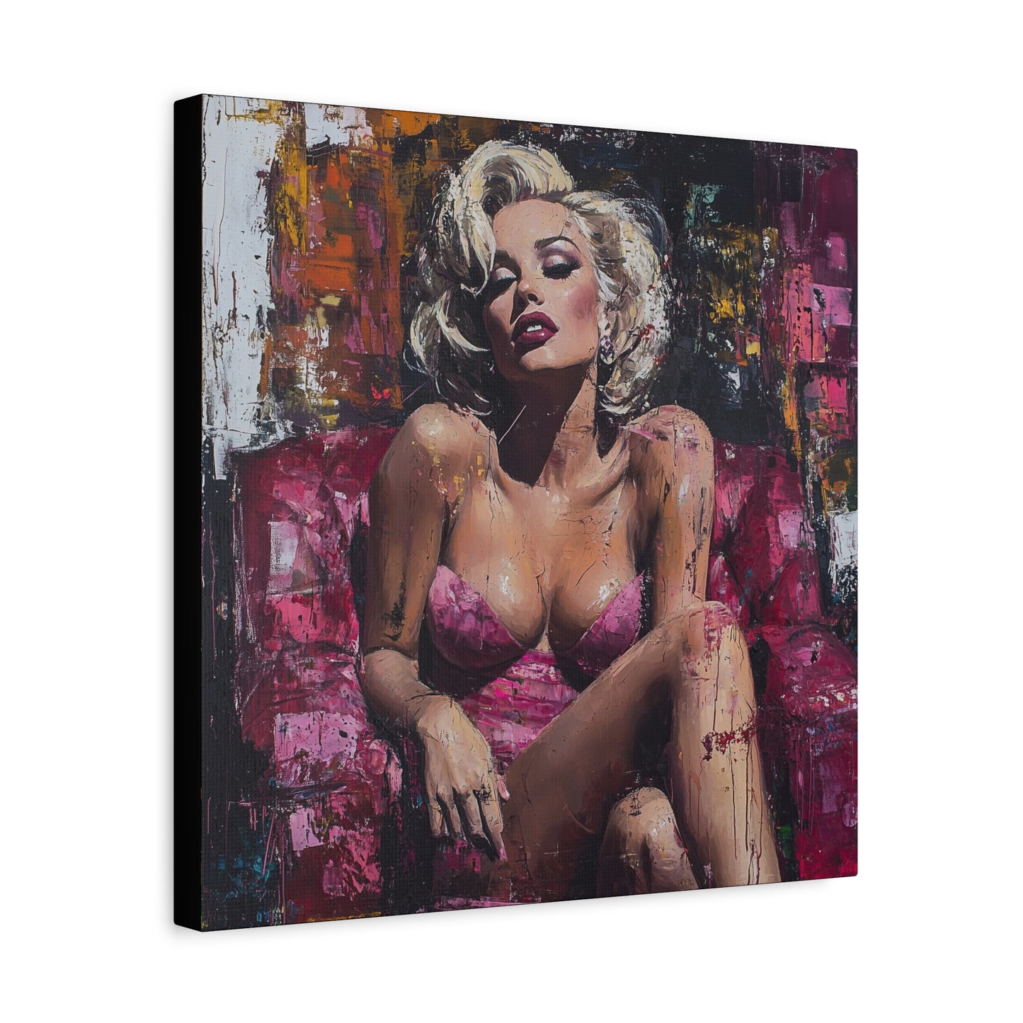 Gallery Wrapped Canvas, Guilt and Grit Art Canvas, Erotic Pinup Art Canvas – Alexis