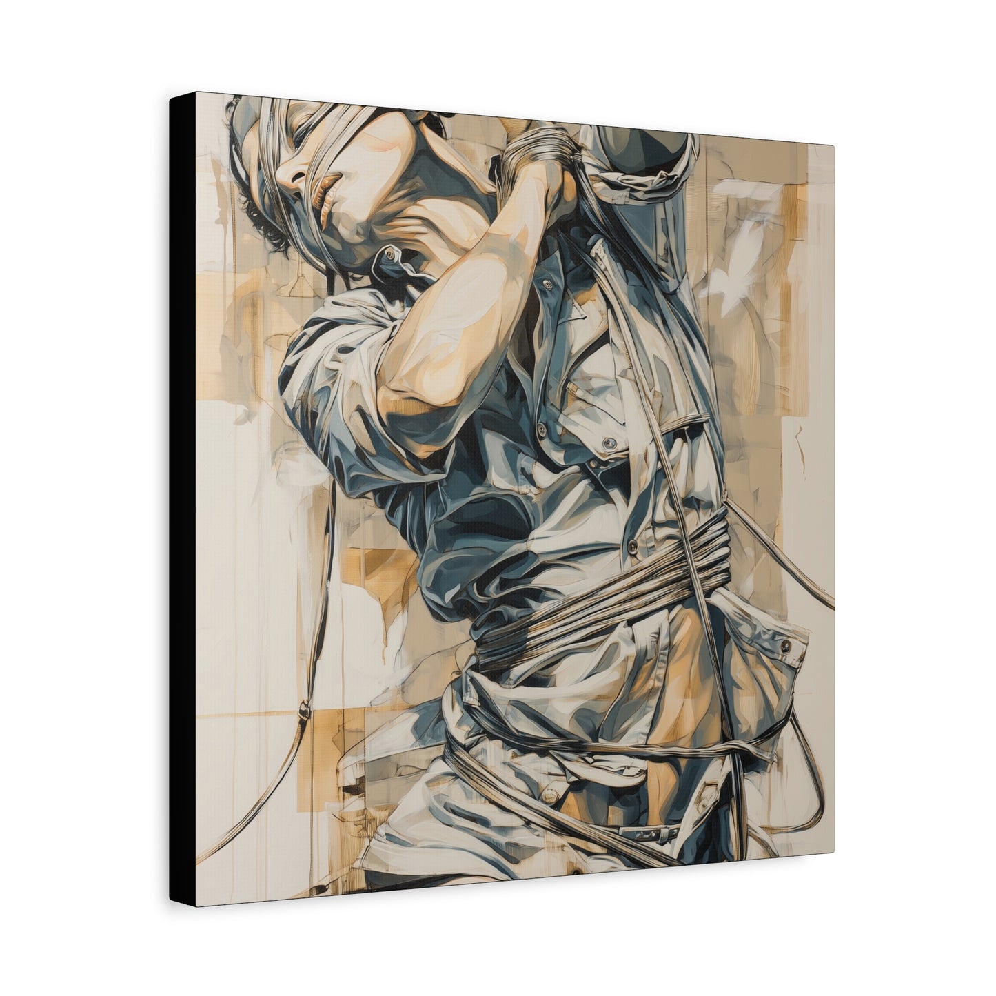 Gallery Wrapped Canvas, Ropes and Reverence Art Canvas, Erotic Shibari Art Canvas – Kai