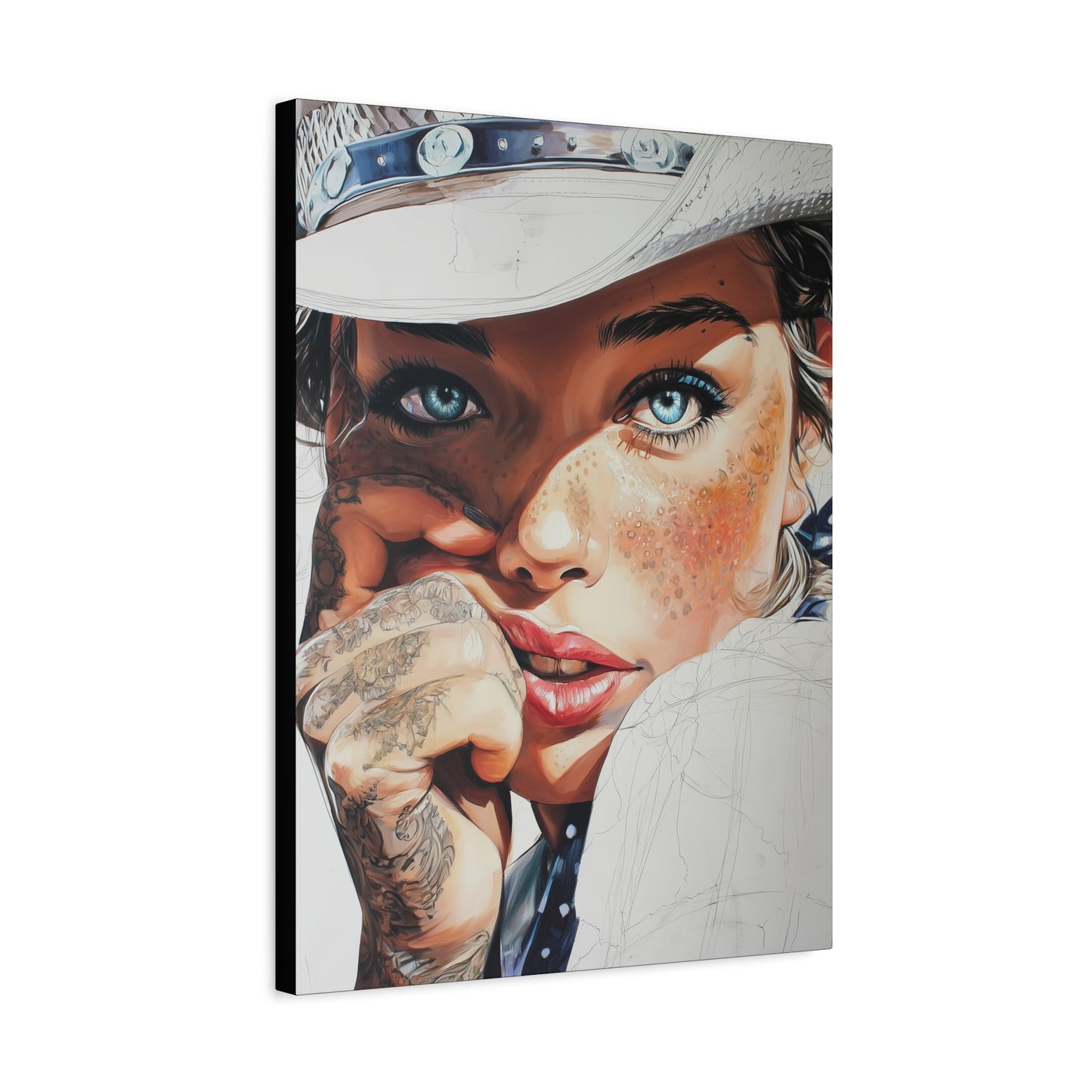 Gallery Wrapped Canvas, Wranglers and Wreckage Art Canvas, Erotic Pinup Art Canvas – Fallon