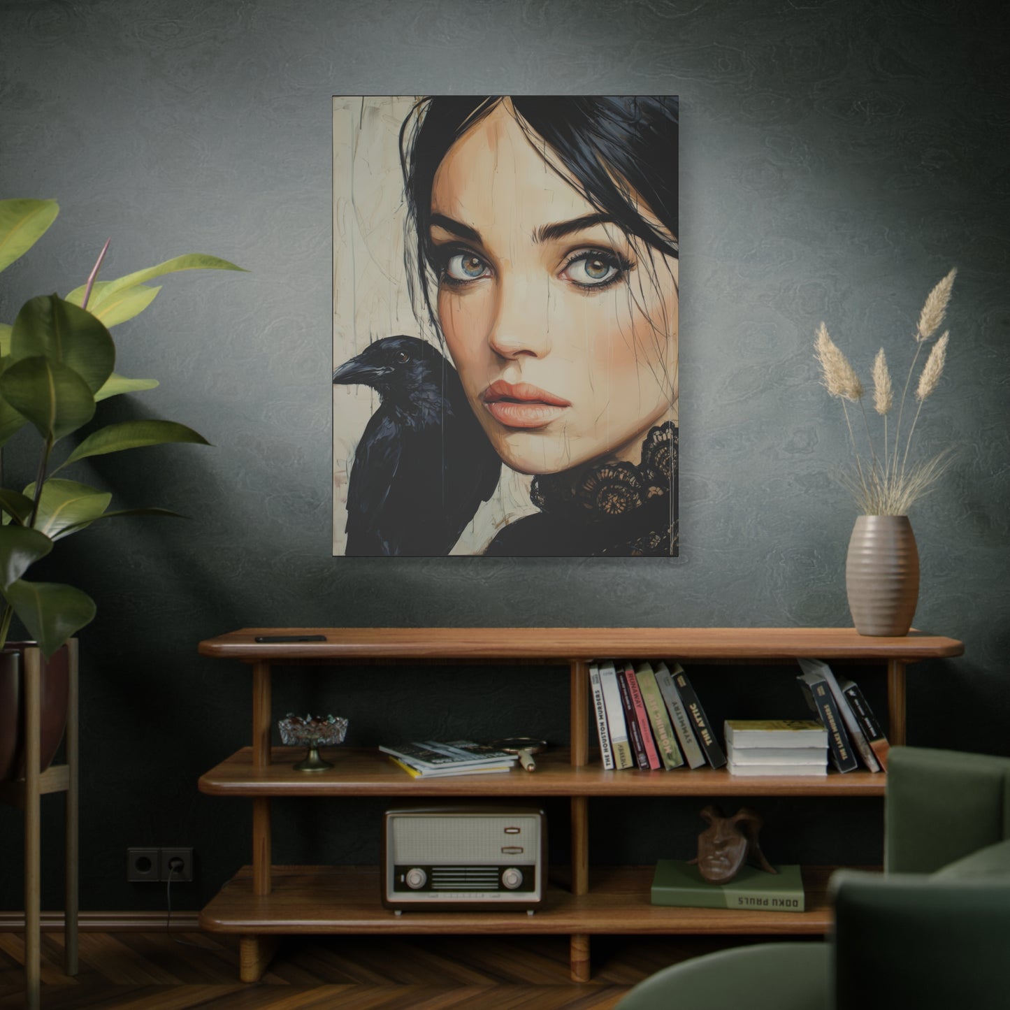 Gallery Wrapped Canvas, Myth and Bones Gothic Art Canvas, Dark Muse Canvas - Blythe