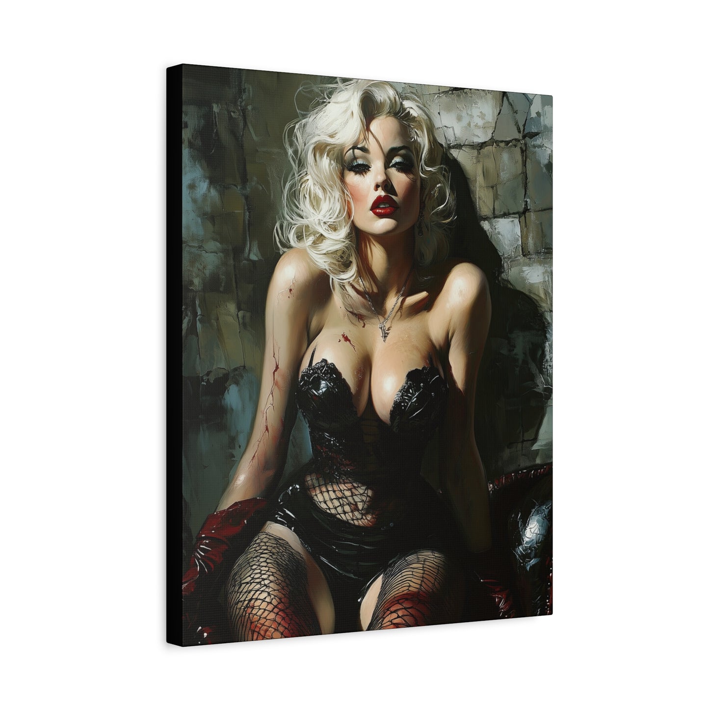 Gallery Wrapped Canvas, Guilt and Grit Adult Art Canvas, Erotic Pinup Art Canvas – Isla