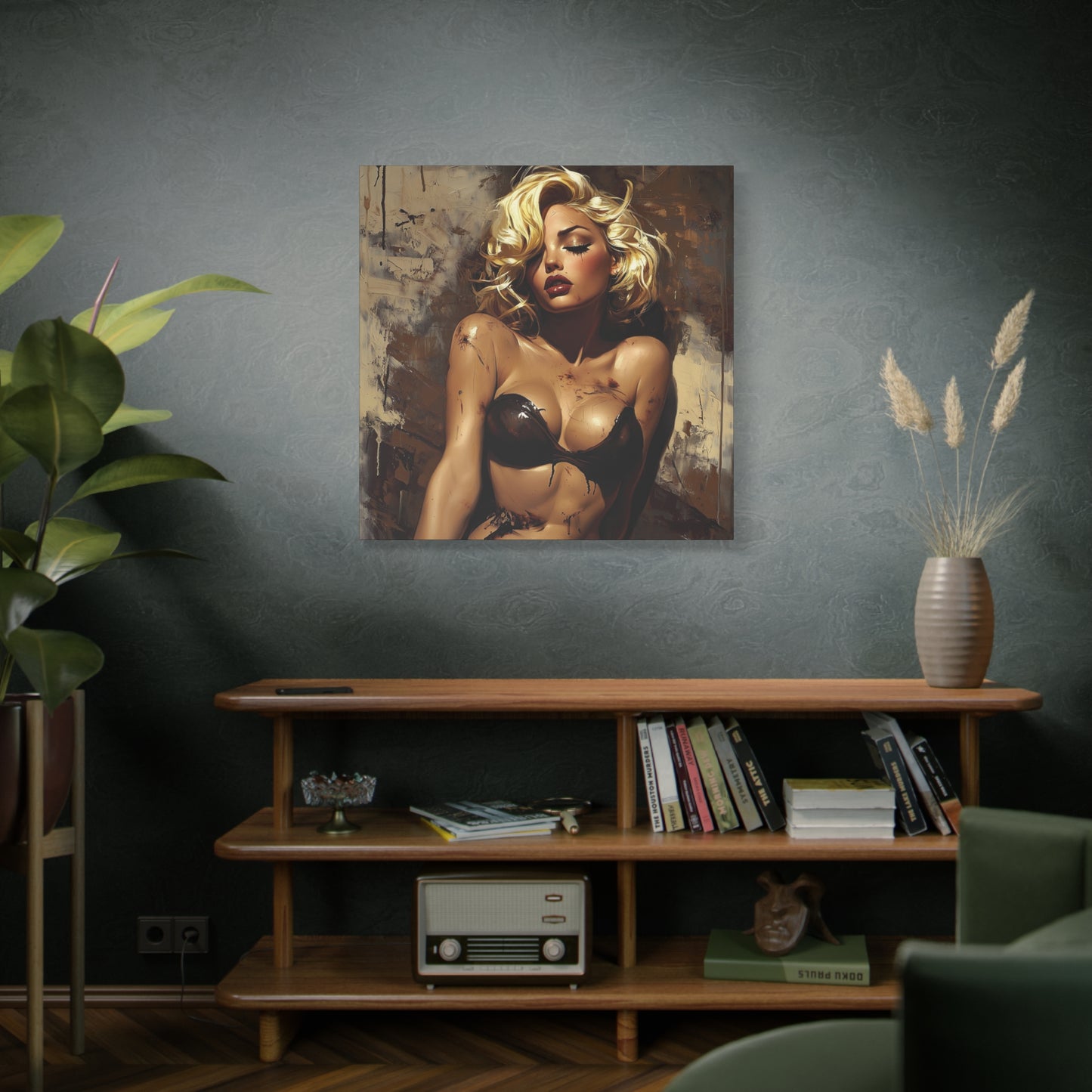 Gallery Wrapped Canvas, Guilt and Grit Adult Art Canvas, Erotic Pinup Art Canvas – Mira