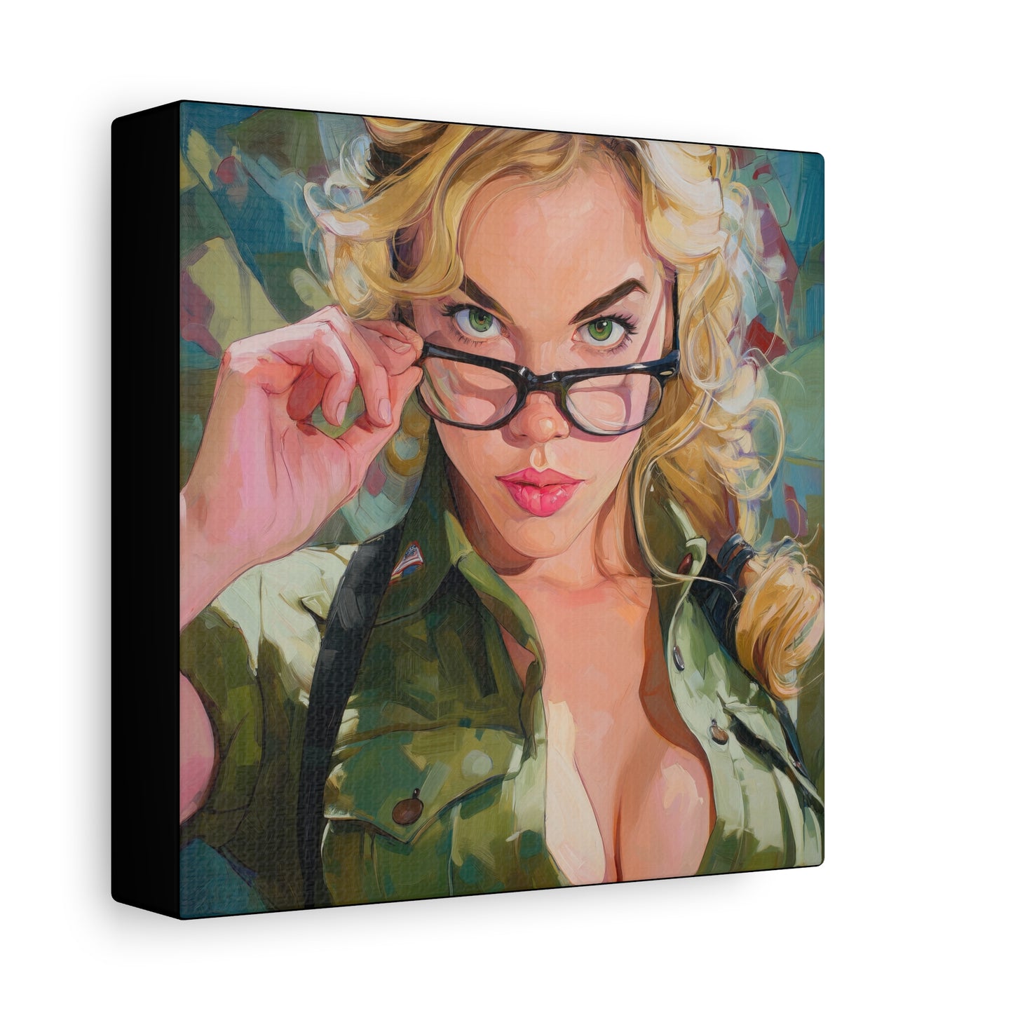 Gallery Wrapped Canvas, Liberty and Lace Art Canvas, Erotic Pinup Art Canvas – Barb