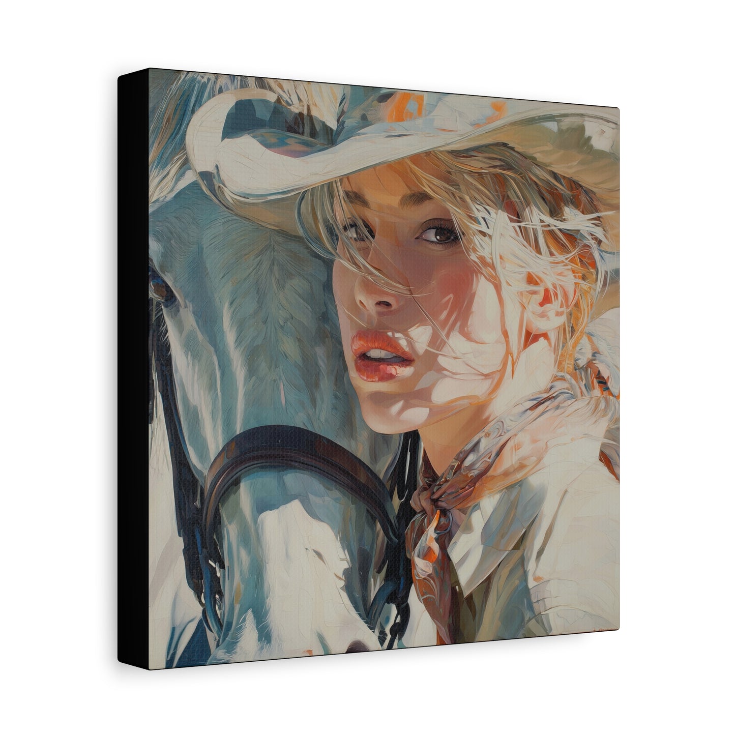 Gallery Wrapped Canvas, Wranglers and Wreckage Art Canvas, Erotic Pinup Art Canvas – Dakota