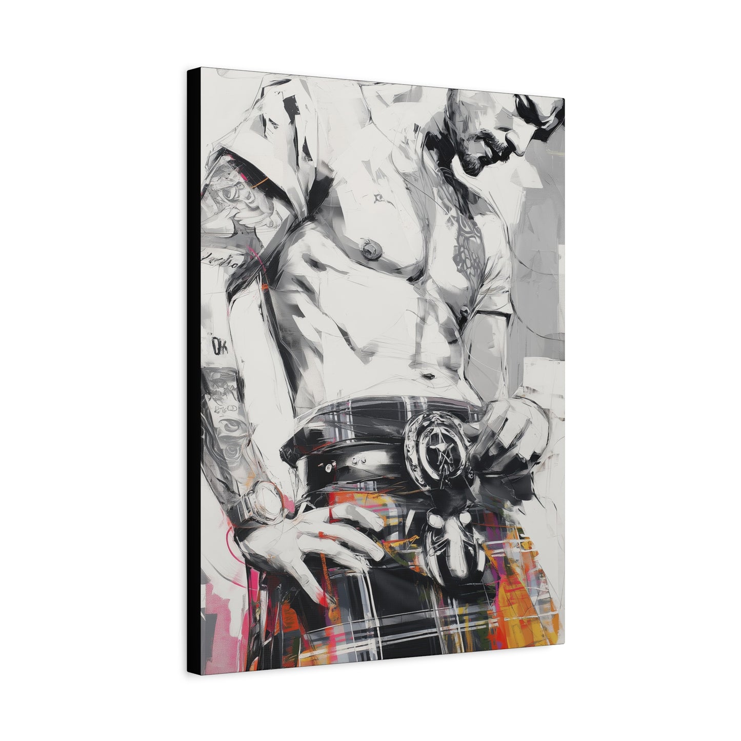 Gallery Wrapped Canvas, Kilts and Carnage Art Canvas, Erotic Pinup Art Canvas – Callum