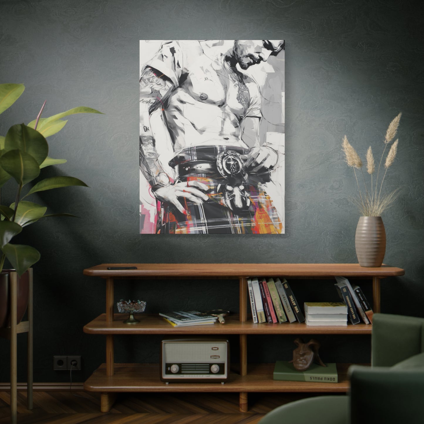 Gallery Wrapped Canvas, Kilts and Carnage Art Canvas, Erotic Pinup Art Canvas – Callum