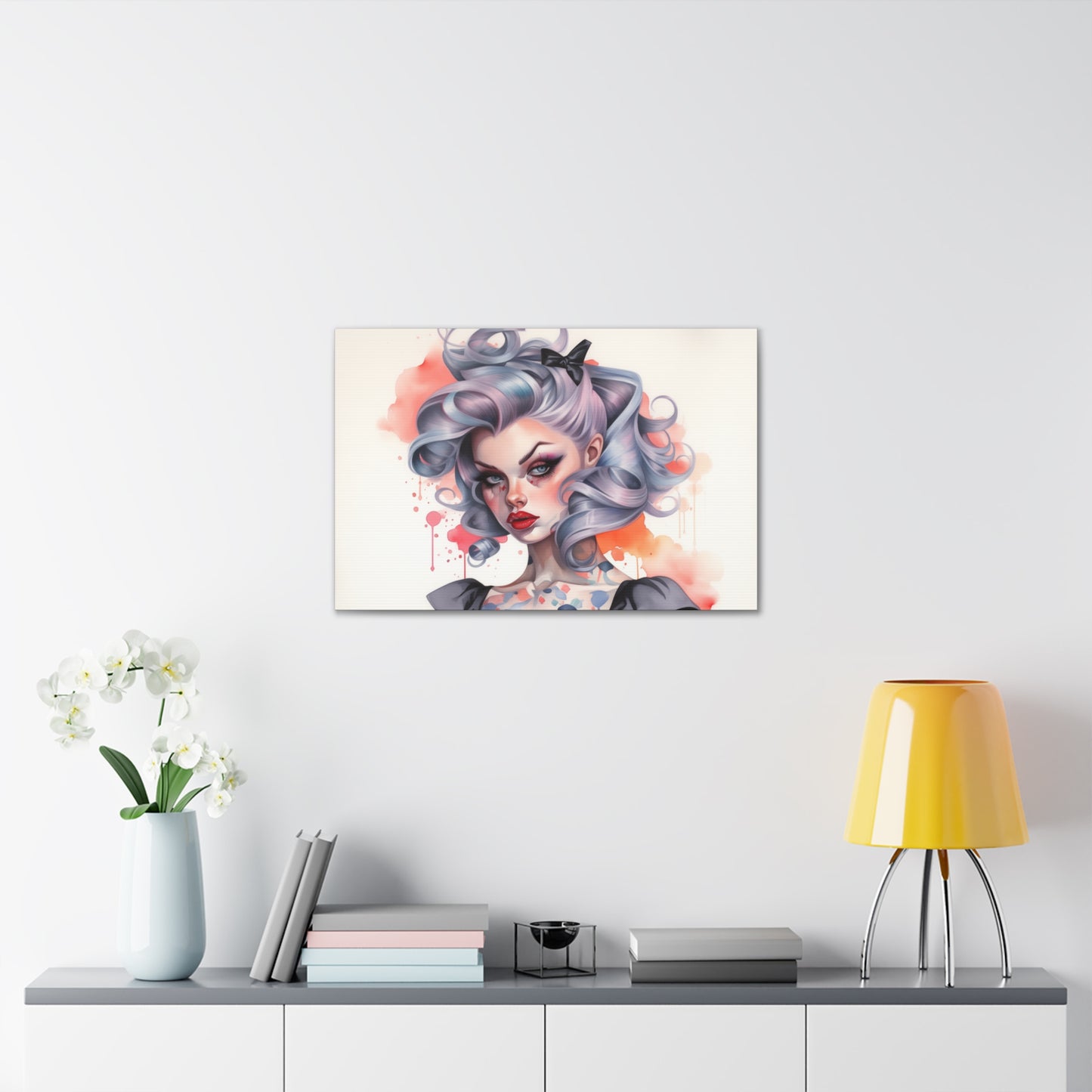 Gallery Wrapped Canvas, Edgy Tattooed Beauty, Urban Pop Art Canvas – Noelle