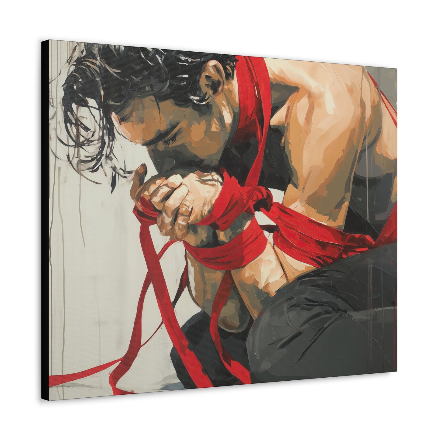 Gallery Wrapped Canvas, Ropes and Reverence Art Canvas, Erotic Shibari Art Canvas – Theo