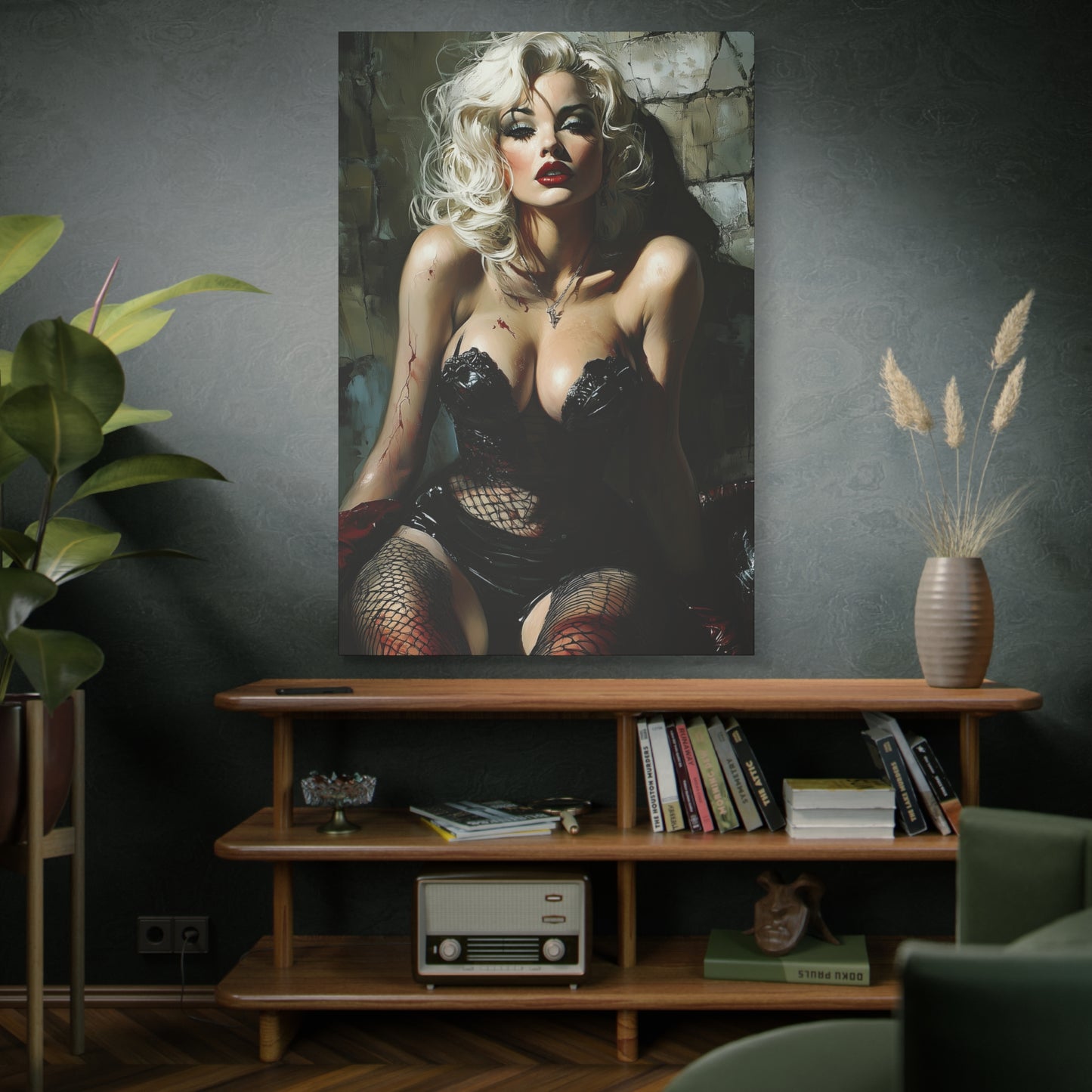 Gallery Wrapped Canvas, Guilt and Grit Adult Art Canvas, Erotic Pinup Art Canvas – Isla