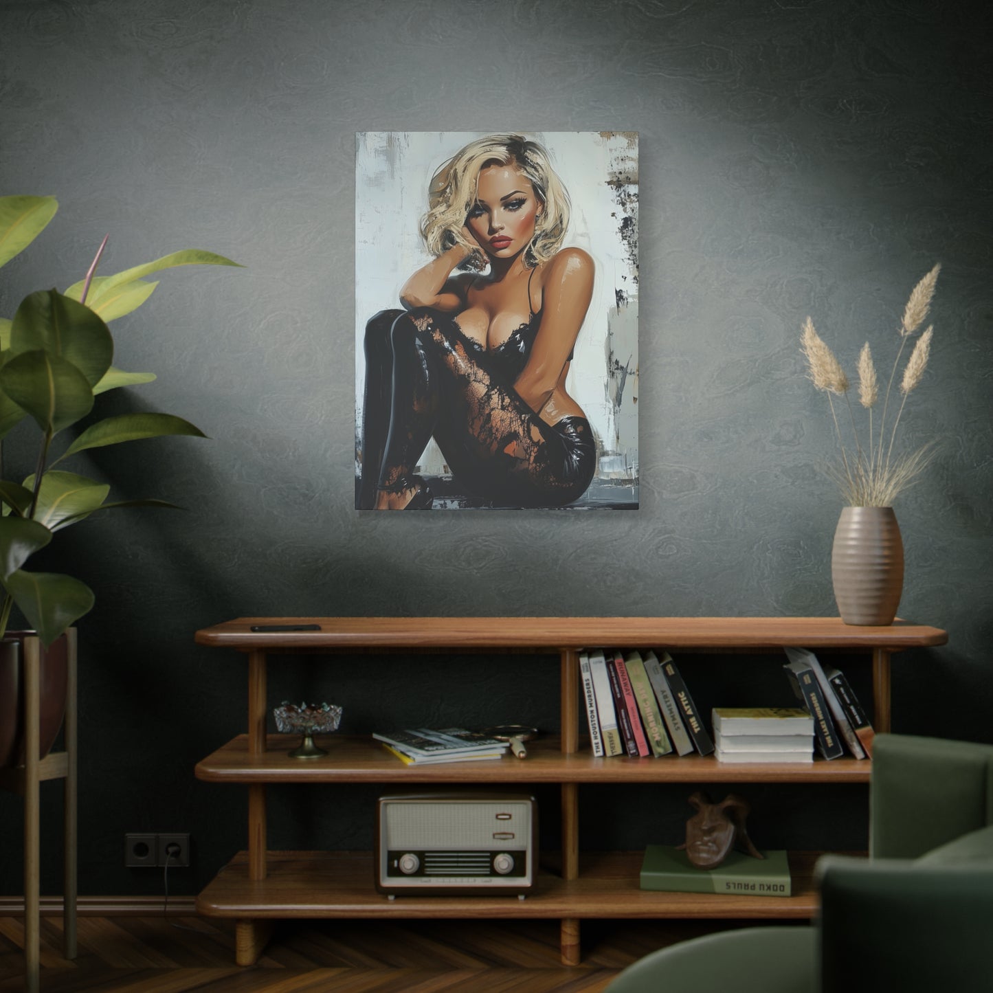 Gallery Wrapped Canvas, Guilt and Grit Adult Art Canvas, Erotic Pinup Art Canvas – Dasha