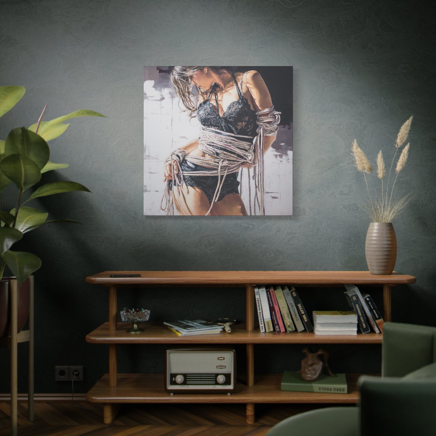 Gallery Wrapped Canvas, Ropes and Reverence Art Canvas, Erotic Shibari Art Canvas – Amara