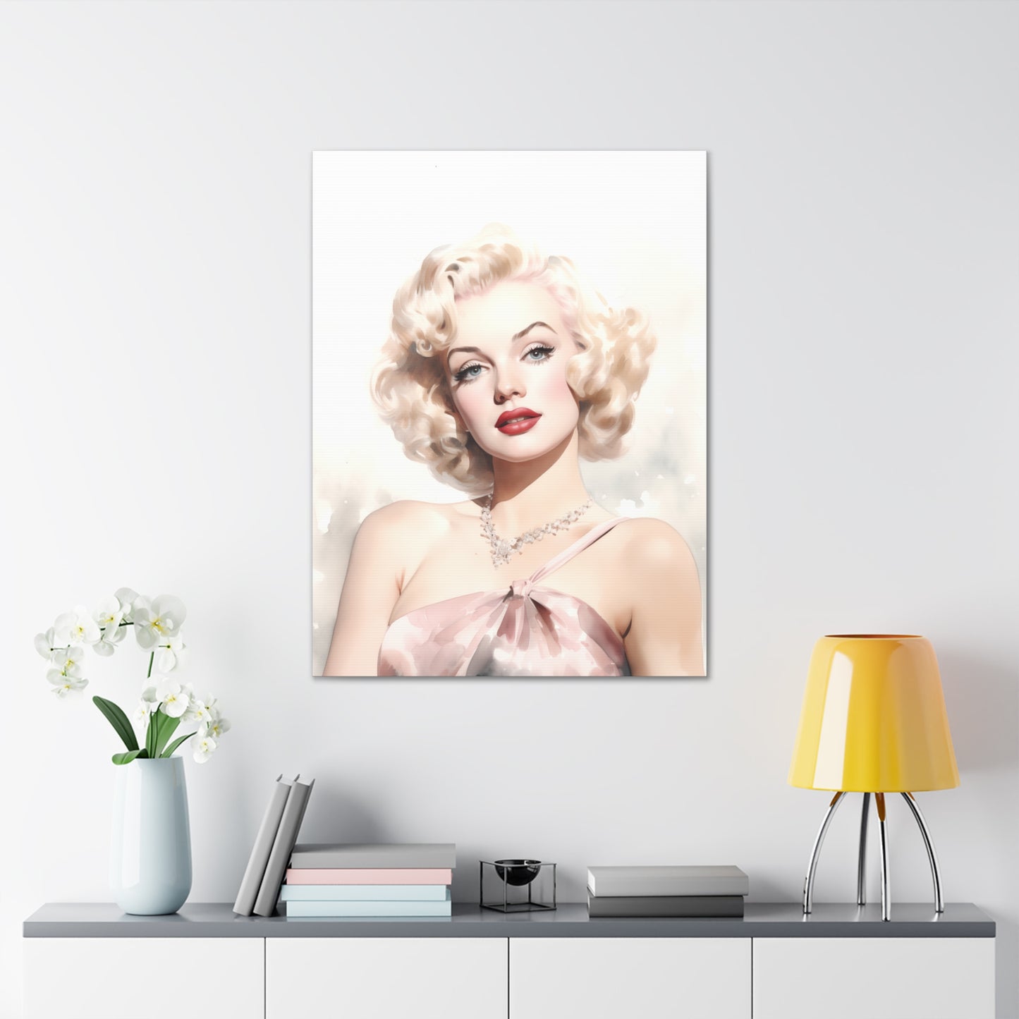 Canvas Wall Art, Gallery Wrapped Pop Art, Celebrity Wall Art – Marilyn Monroe - Pink