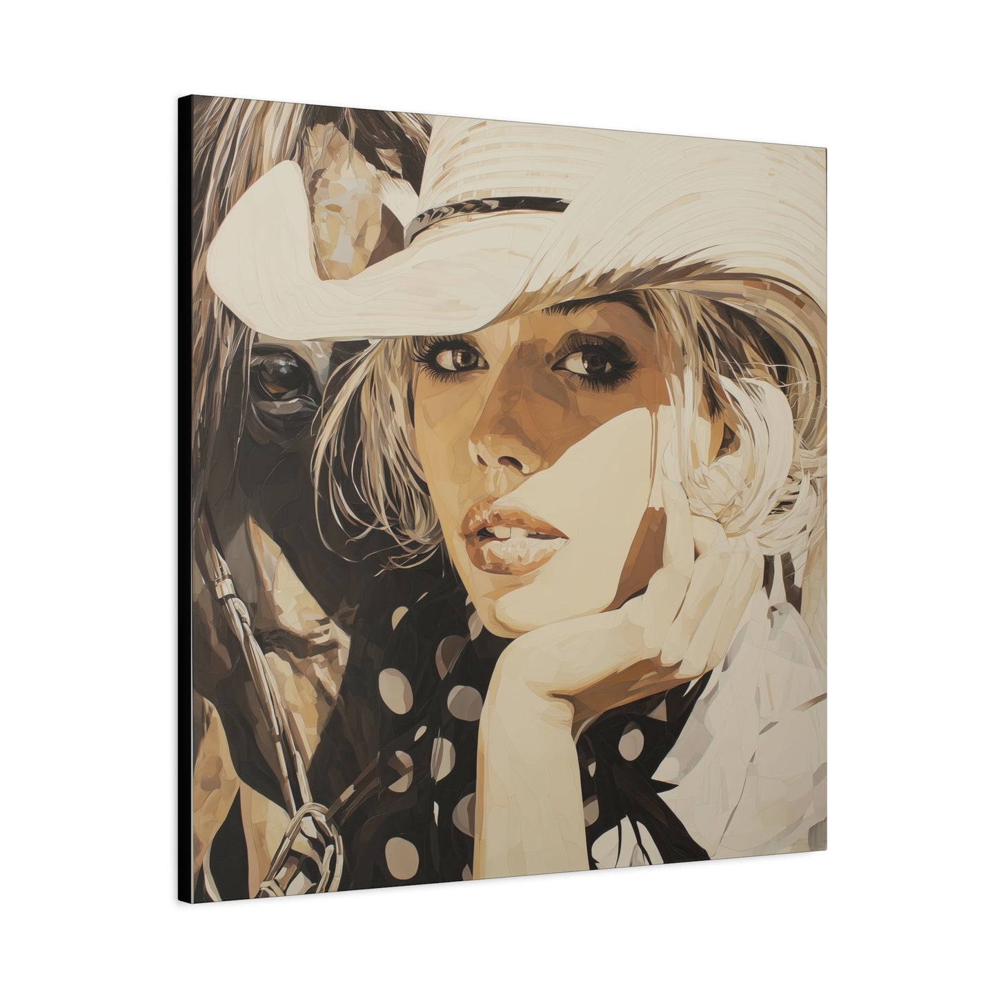 Gallery Wrapped Canvas, Wranglers and Wreckage Art Canvas, Erotic Pinup Art Canvas – Hattie
