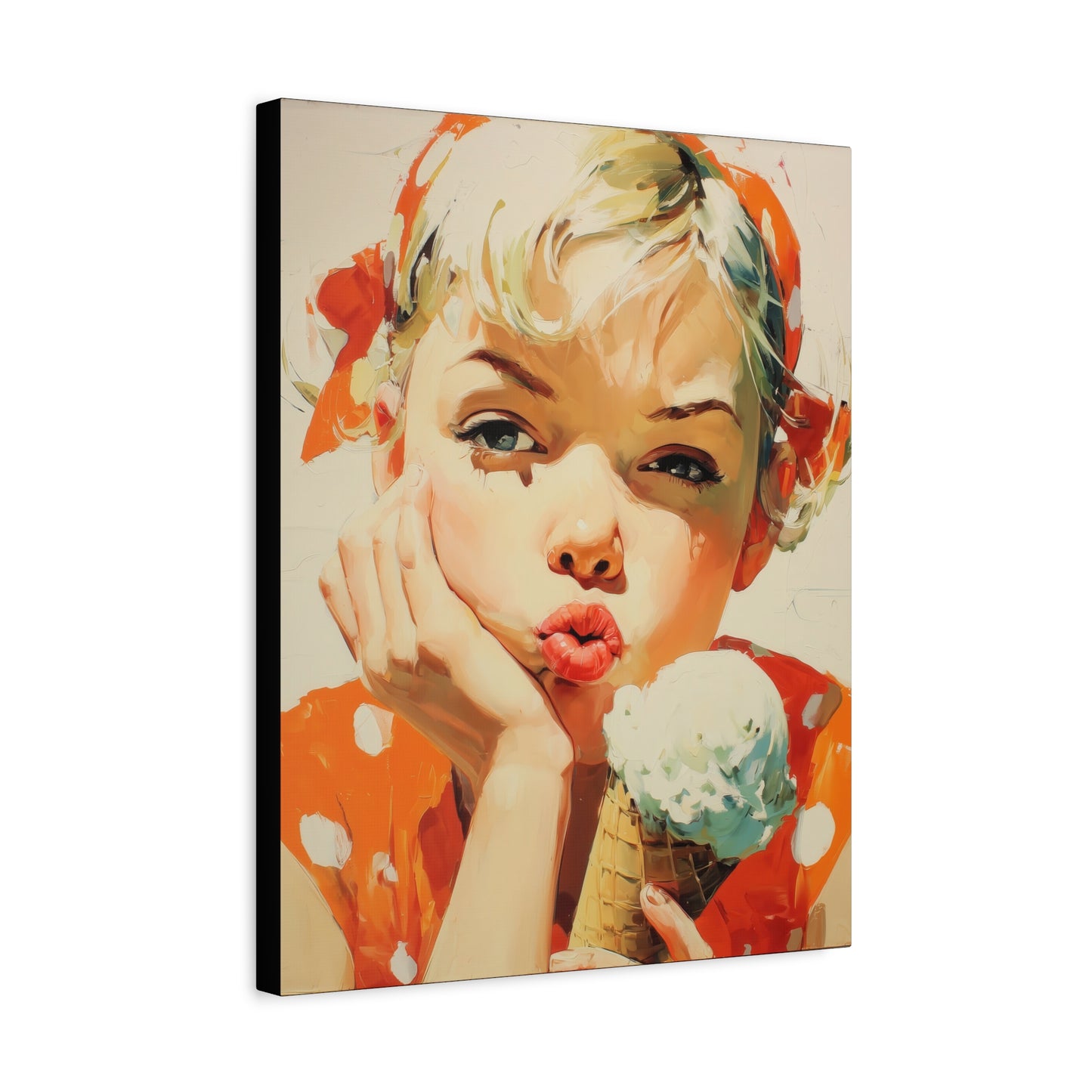 Gallery Wrapped Canvas, Sweet Summer Nostalgia, Sugar and Spice Art Canvas, Ice Cream Dreams Art – June