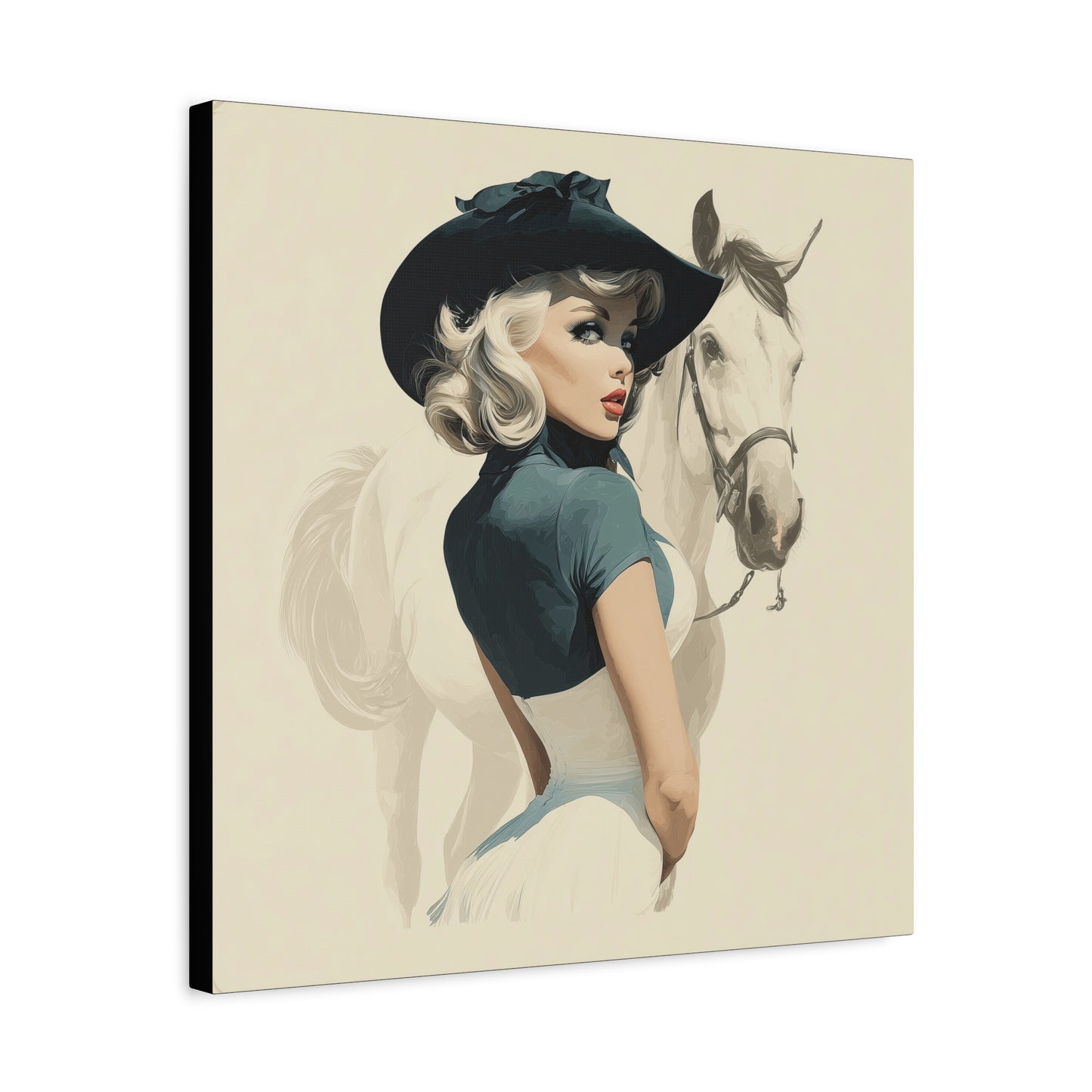 Gallery Wrapped Canvas, Wranglers and Wreckage Art Canvas, Erotic Pinup Art Canvas – Ruby