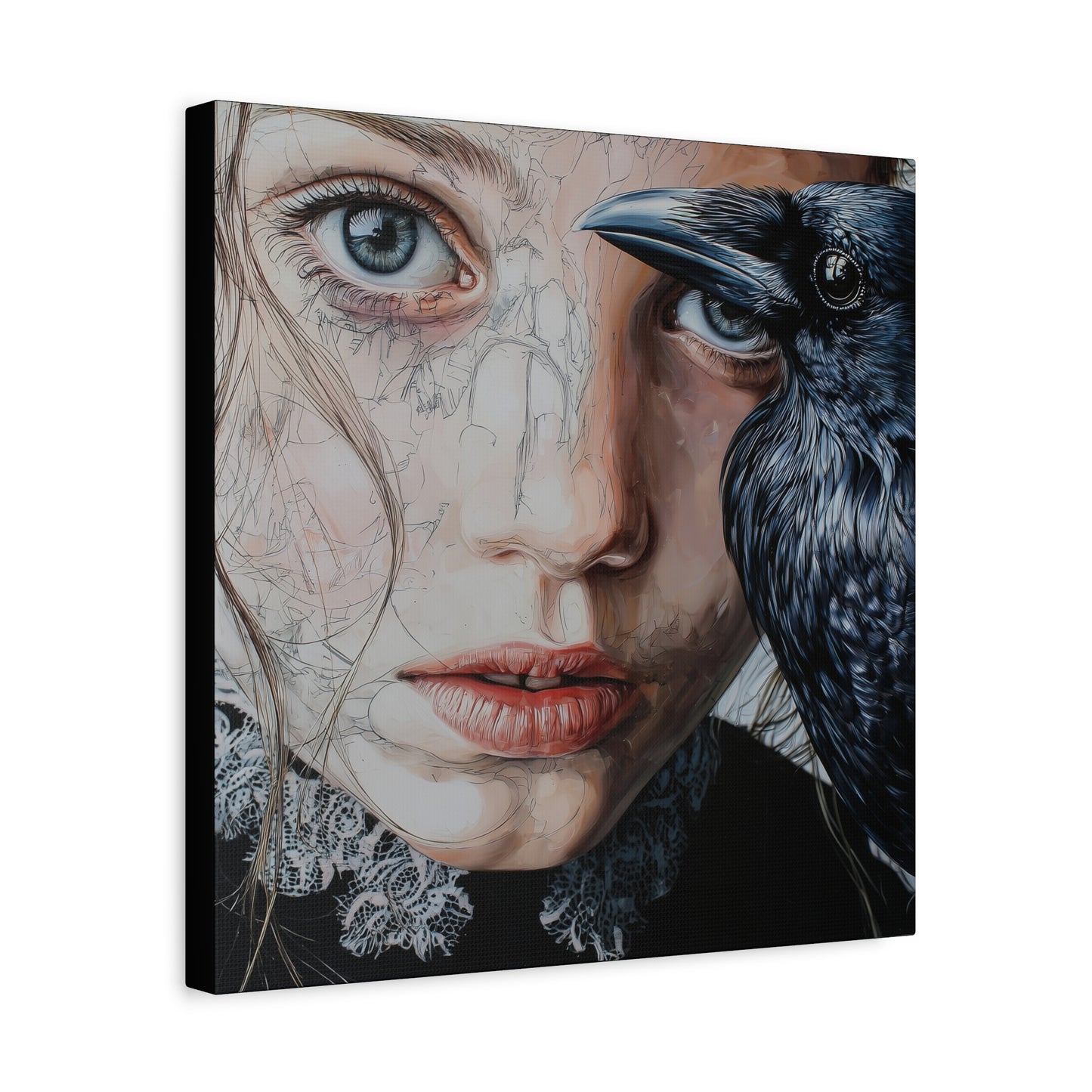 Gallery Wrapped Canvas, Myth and Bones Gothic Art Canvas, Dark Muse Canvas - Clio
