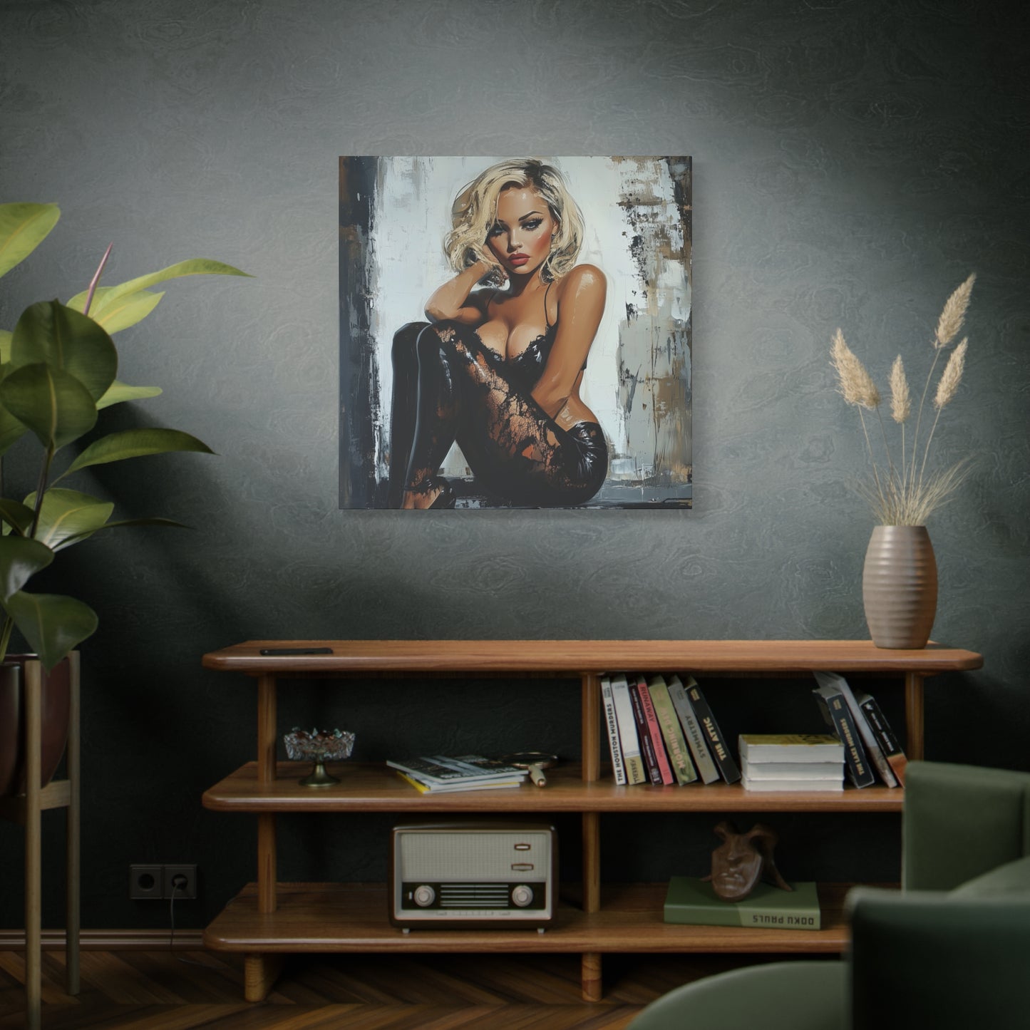 Gallery Wrapped Canvas, Guilt and Grit Adult Art Canvas, Erotic Pinup Art Canvas – Dasha
