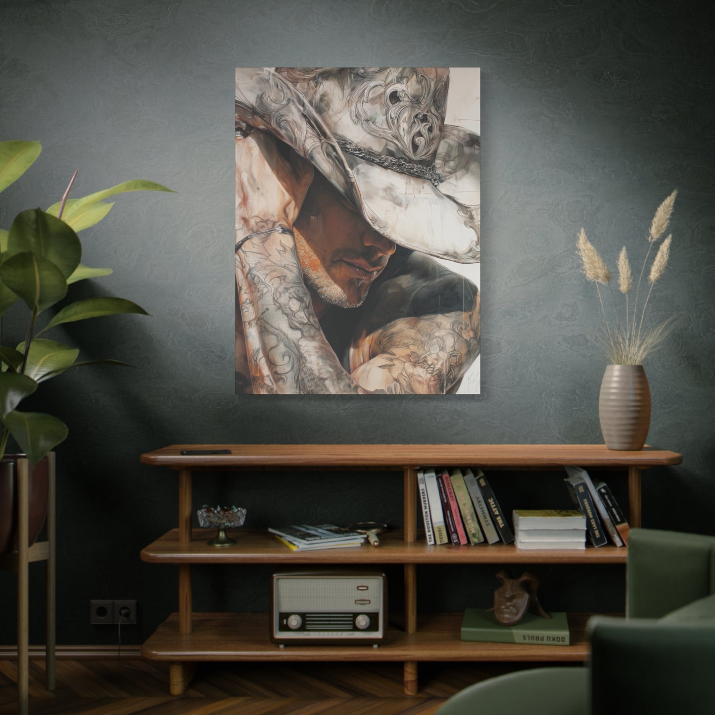 Gallery Wrapped Canvas, Wranglers and Wreckage Art Canvas, Erotic Pinup Art Canvas – Chase