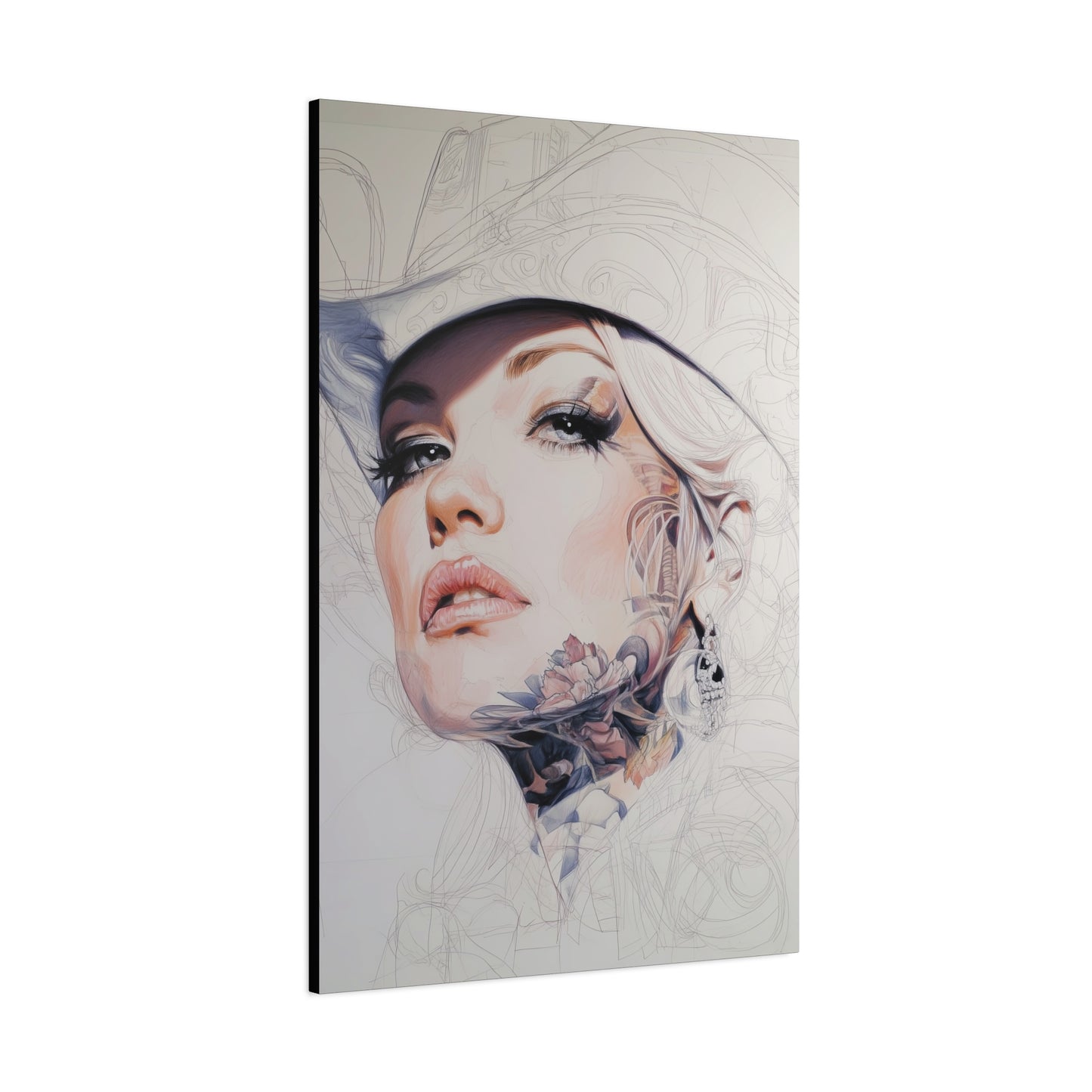 Gallery Wrapped Canvas, Wranglers and Wreckage Art Canvas, Erotic Pinup Art Canvas – Roxy