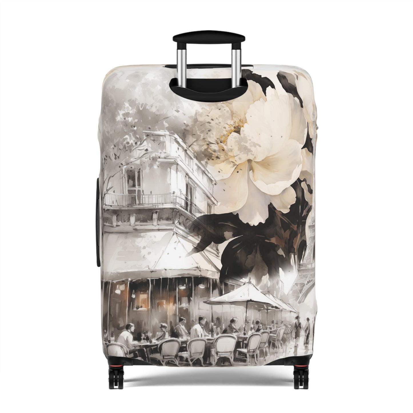 Luggage Cover - Paris, France, Eiffel Tower Cafe
