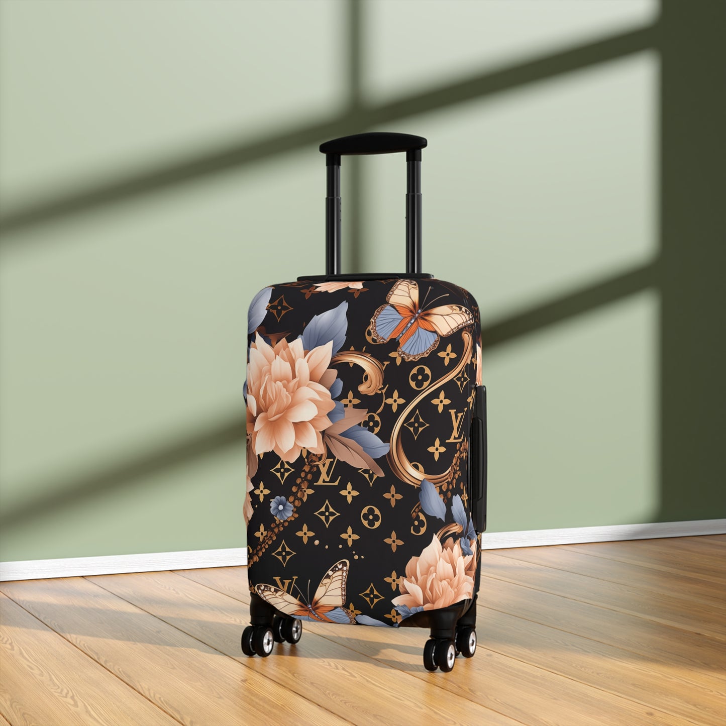 Designer Inspired Luggage Cover - LV Pink Blooms