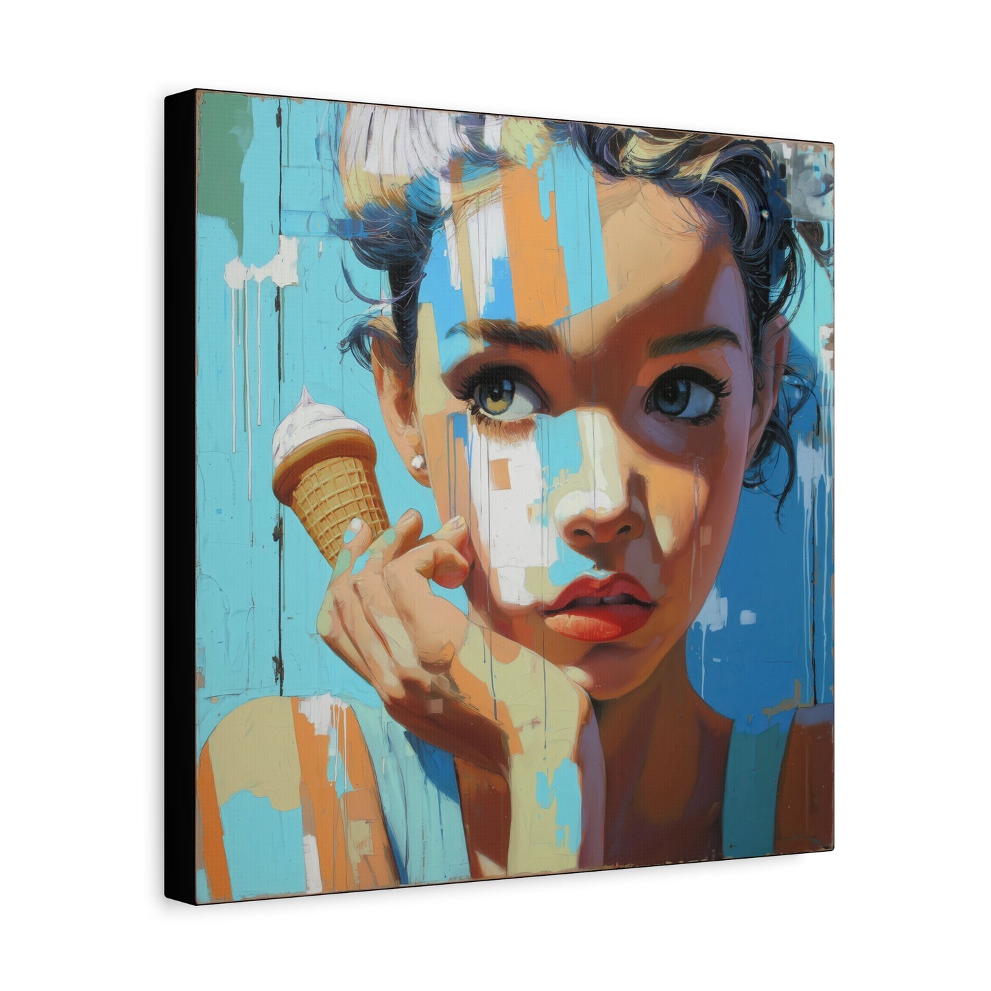 Gallery Wrapped Canvas, Sweet Summer Nostalgia, Sugar and Spice Art Canvas, Ice Cream Dreams Art – Rue